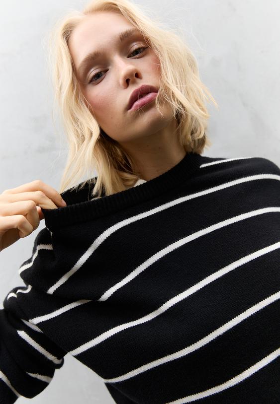 jersey punto crop rayas