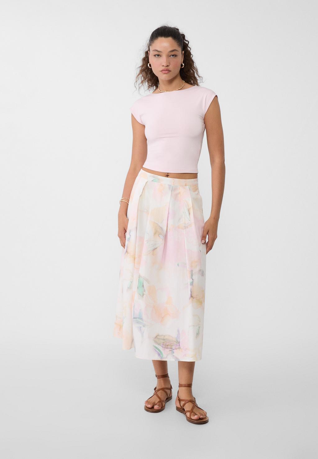 Jupe midi imprimé floral