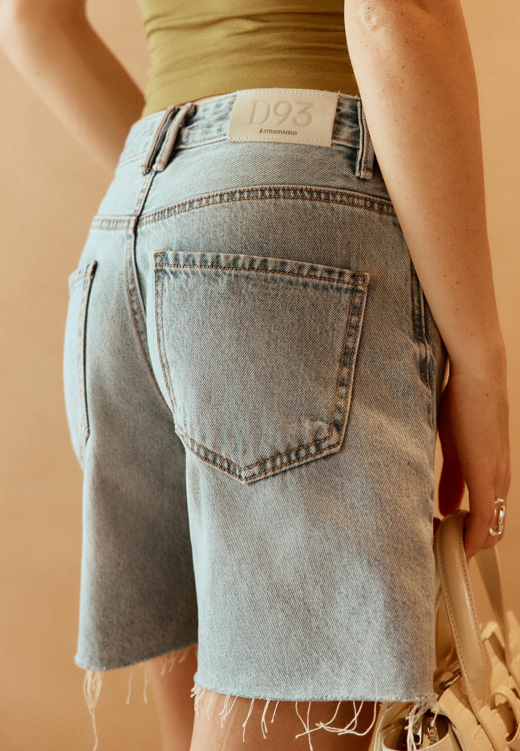D93 Longline shorts — OVERDYED BLUE DENIM