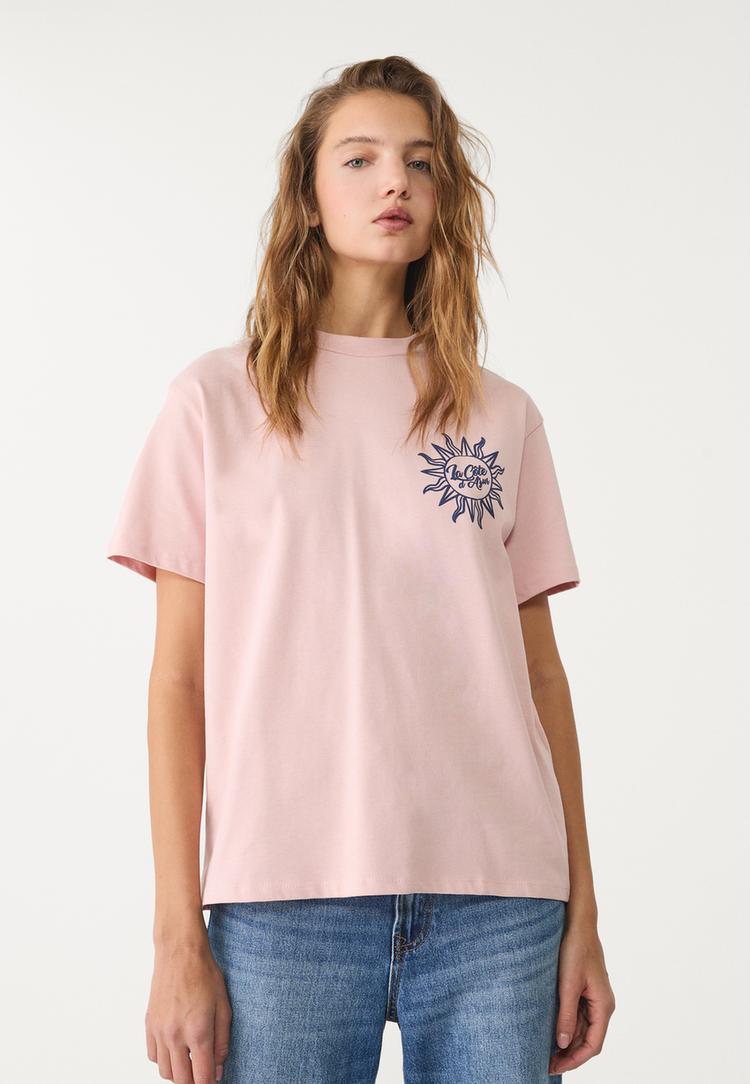 camiseta oversize estampado
