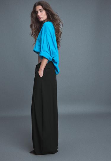 Turn-up waist smart trousers — Black 6