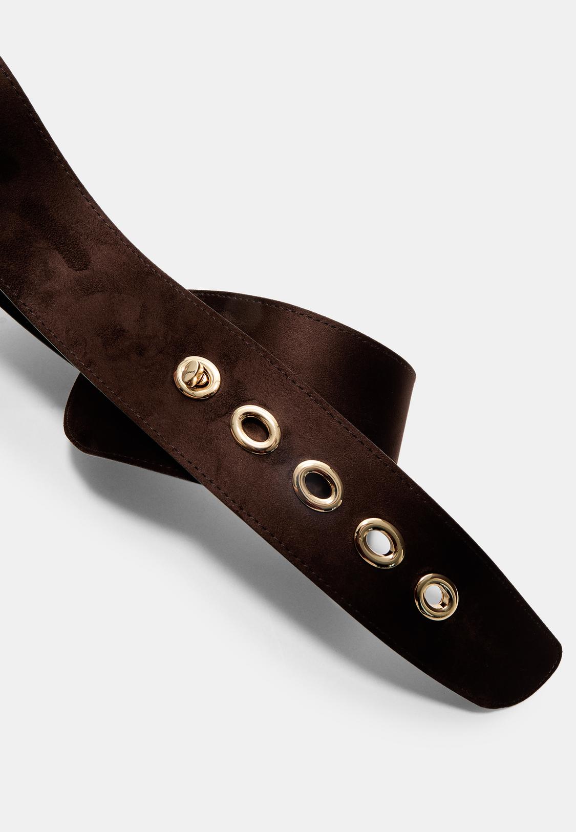 Wide belt with metal clasp Women's fashion Stradivarius