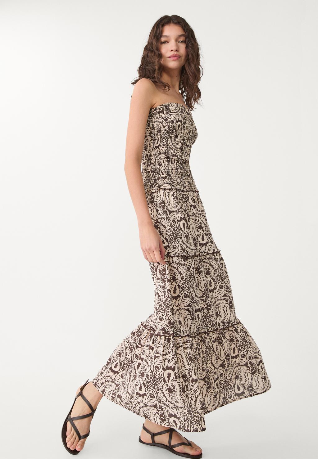 Vestido midi fluido estampado