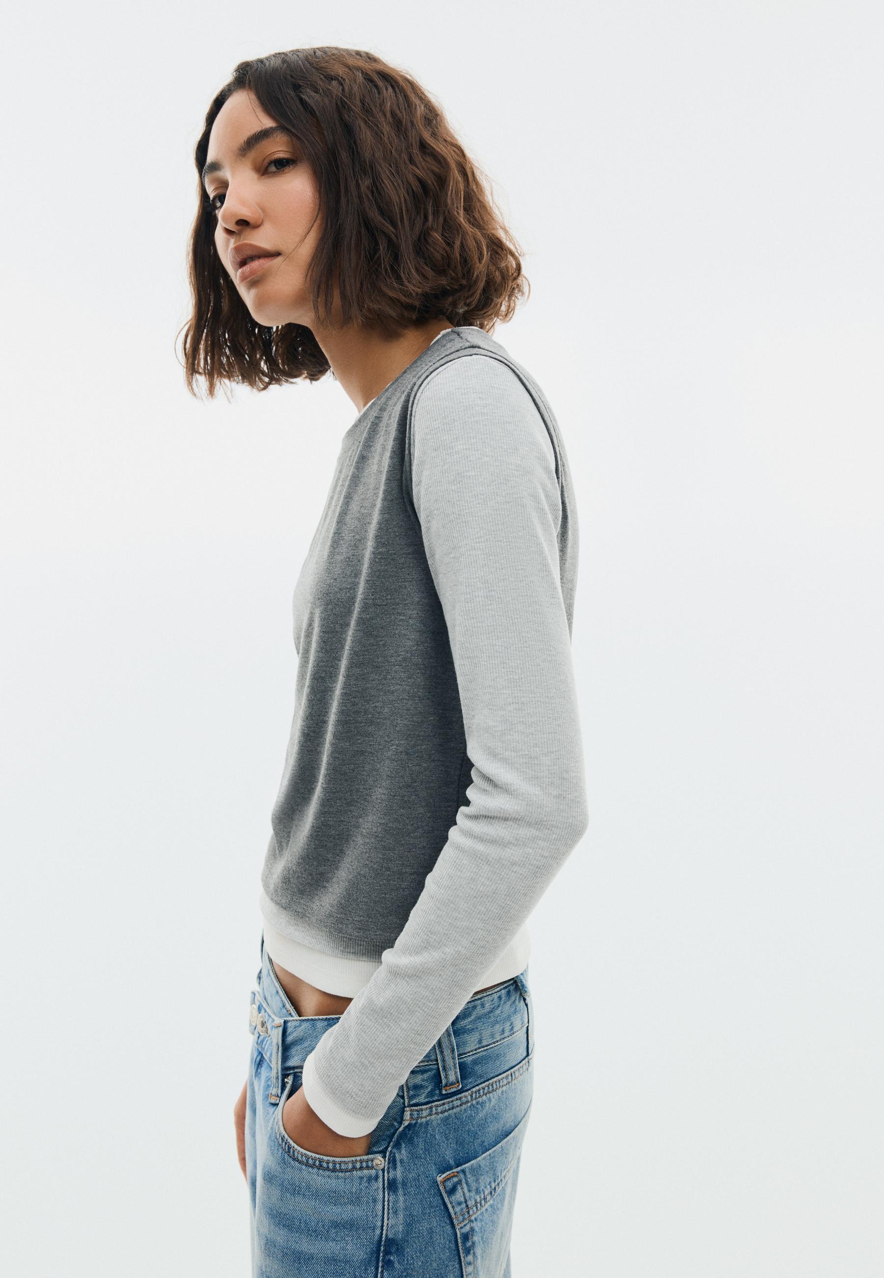 Triple garment long sleeve T-shirt — Dark grey
