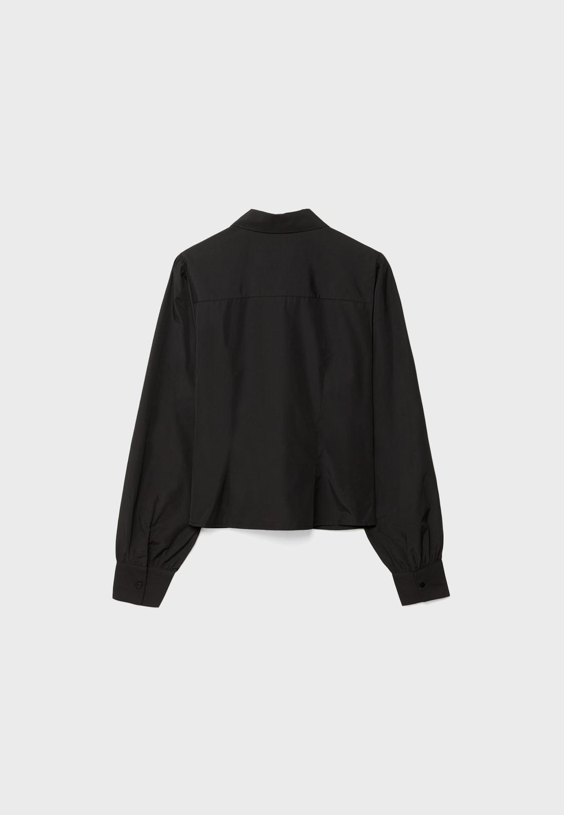 Camisa Abullonada Camisa Transparente Negra Stradivarius