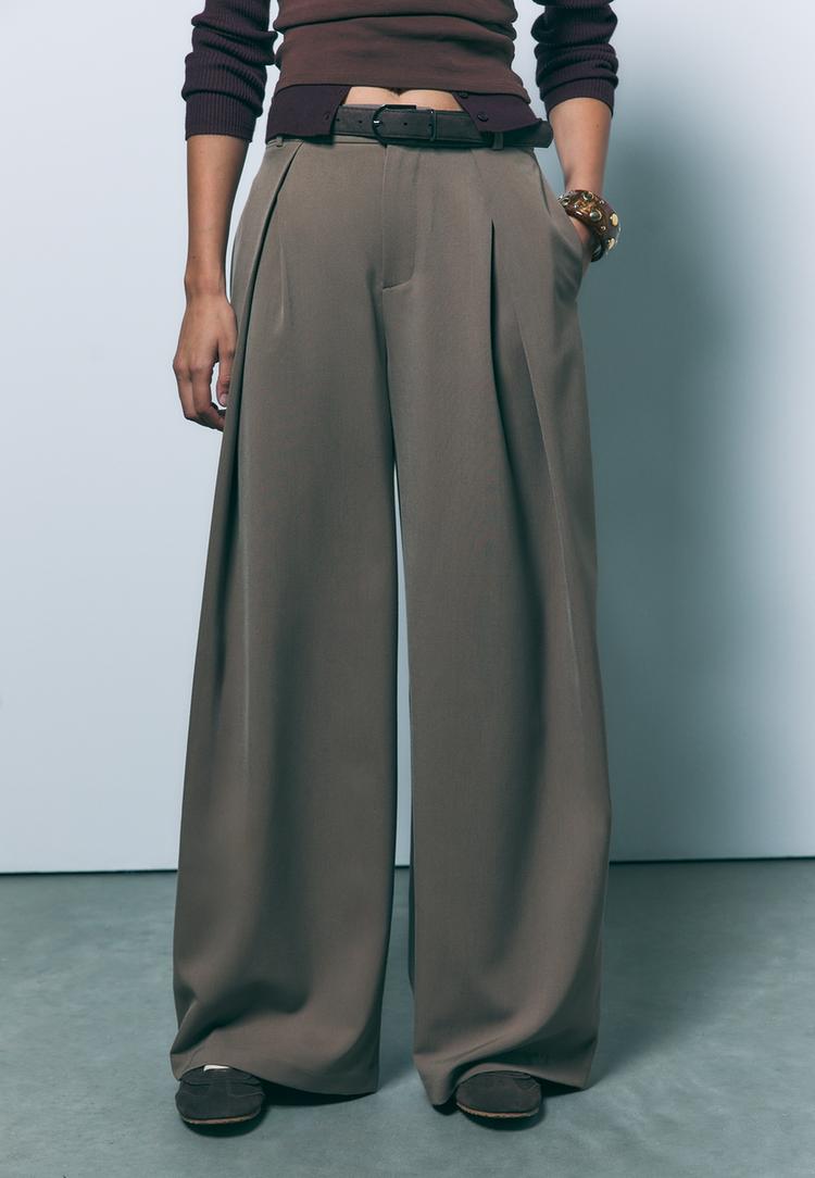 maxi darted trousers with belt