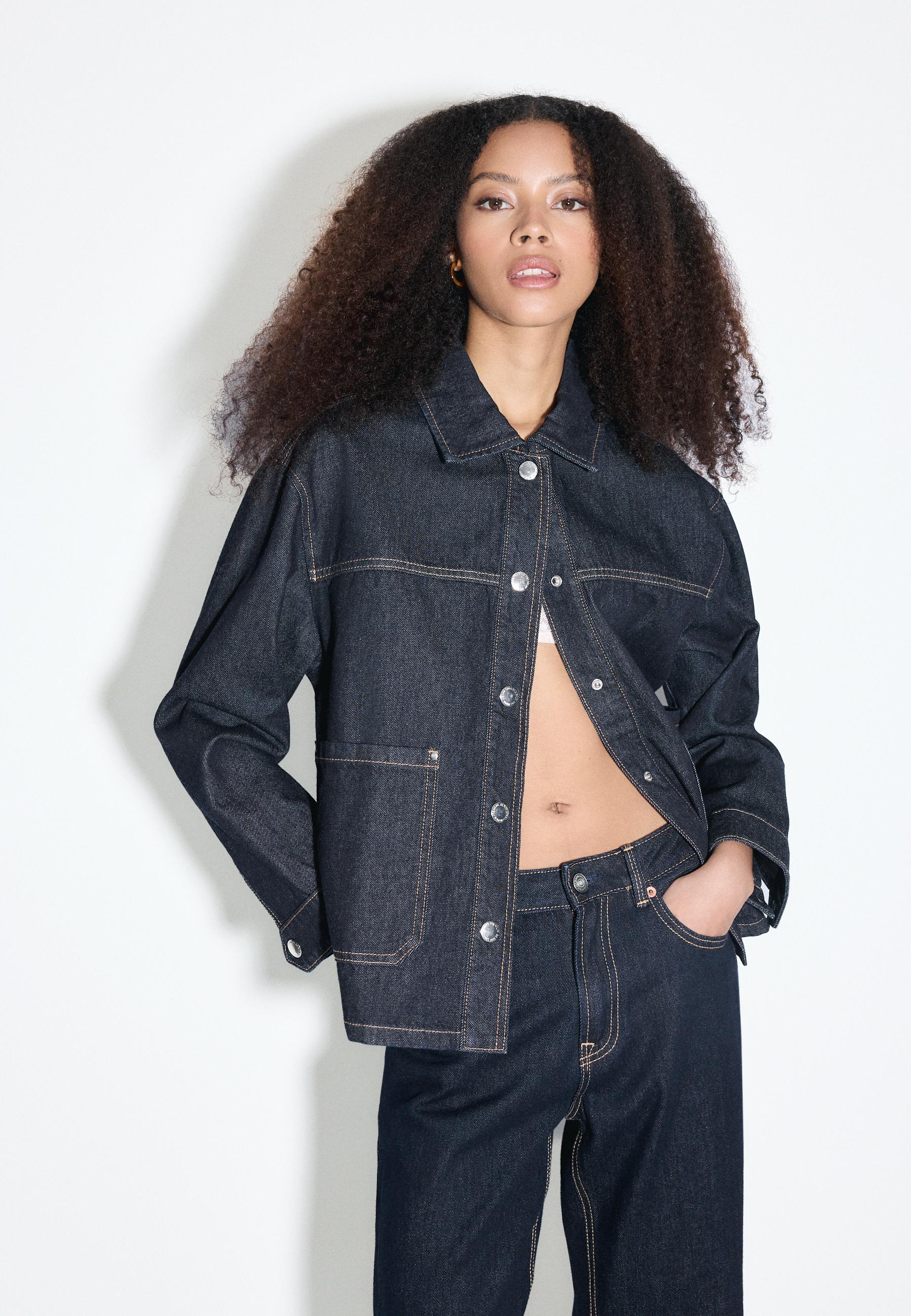 Denim jacket with pockets — RINSE BLUE DENIM