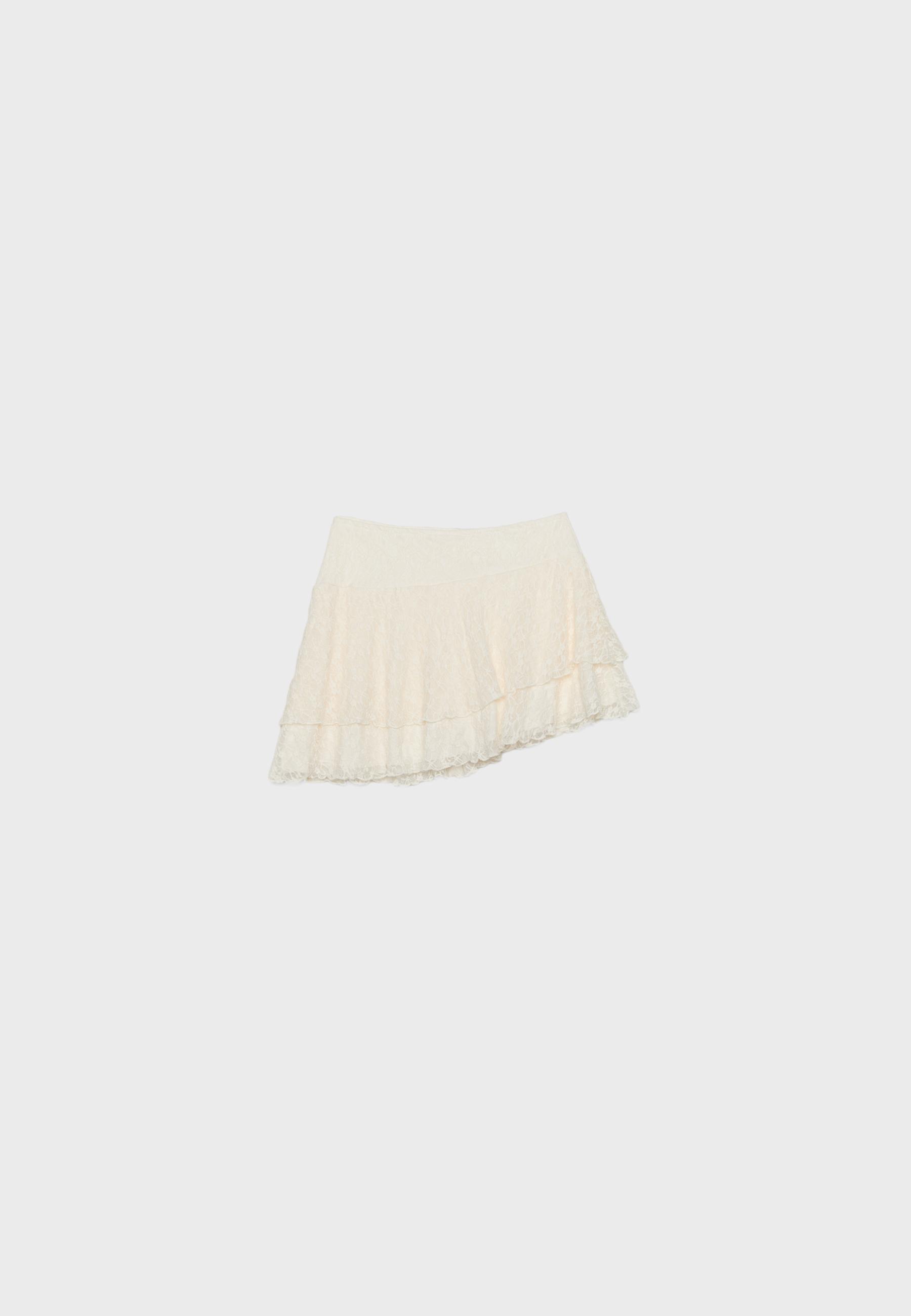 Lace mini skort — Vanilla