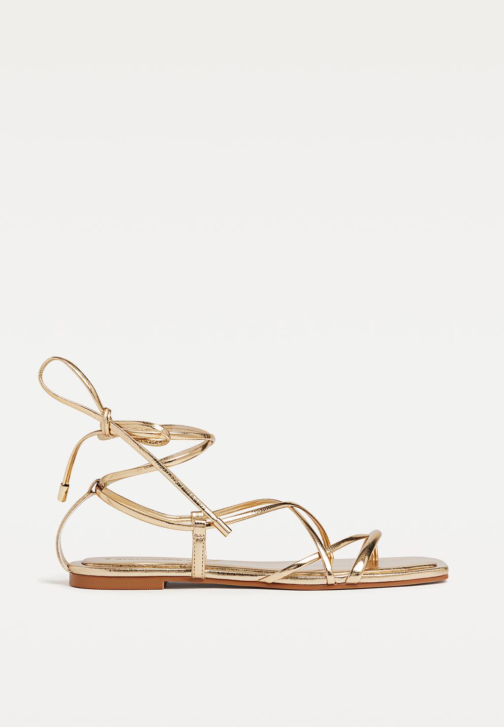 Metallic flat sandals