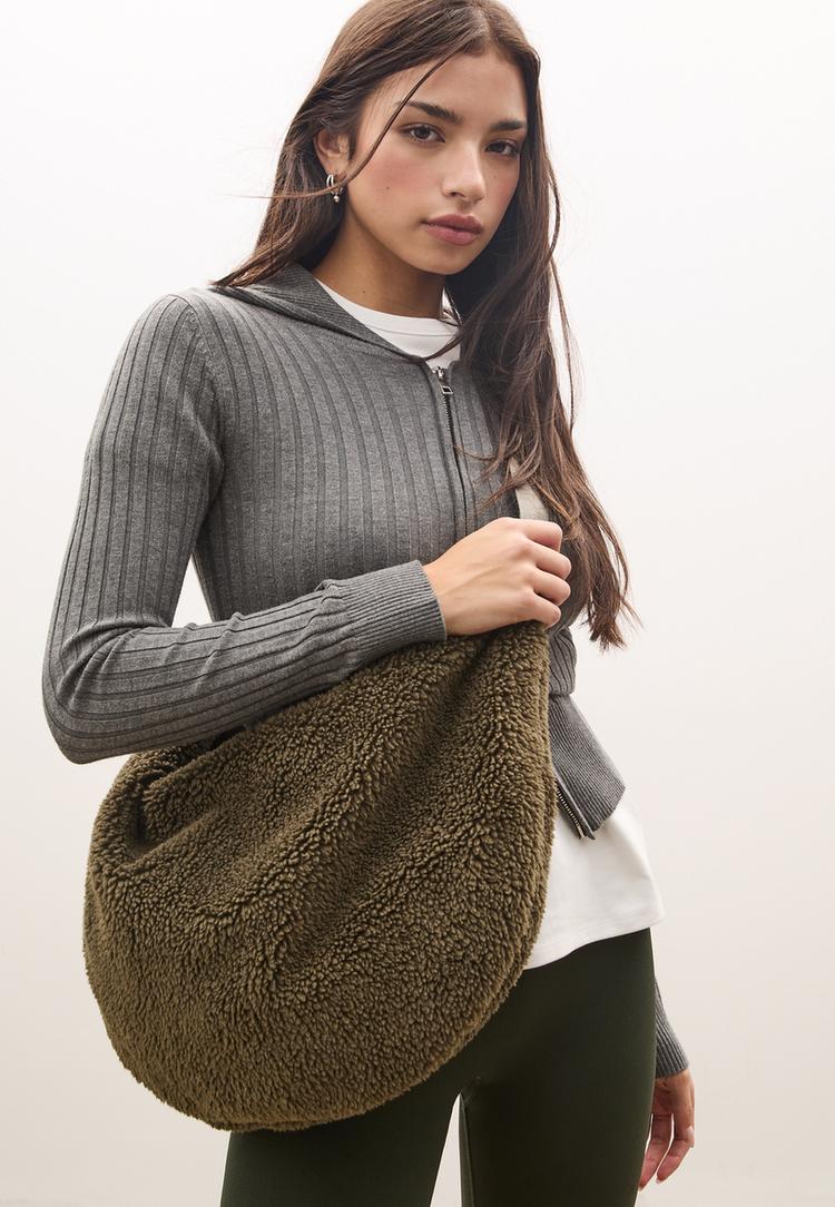 sac bandouliere effet peau de mouton