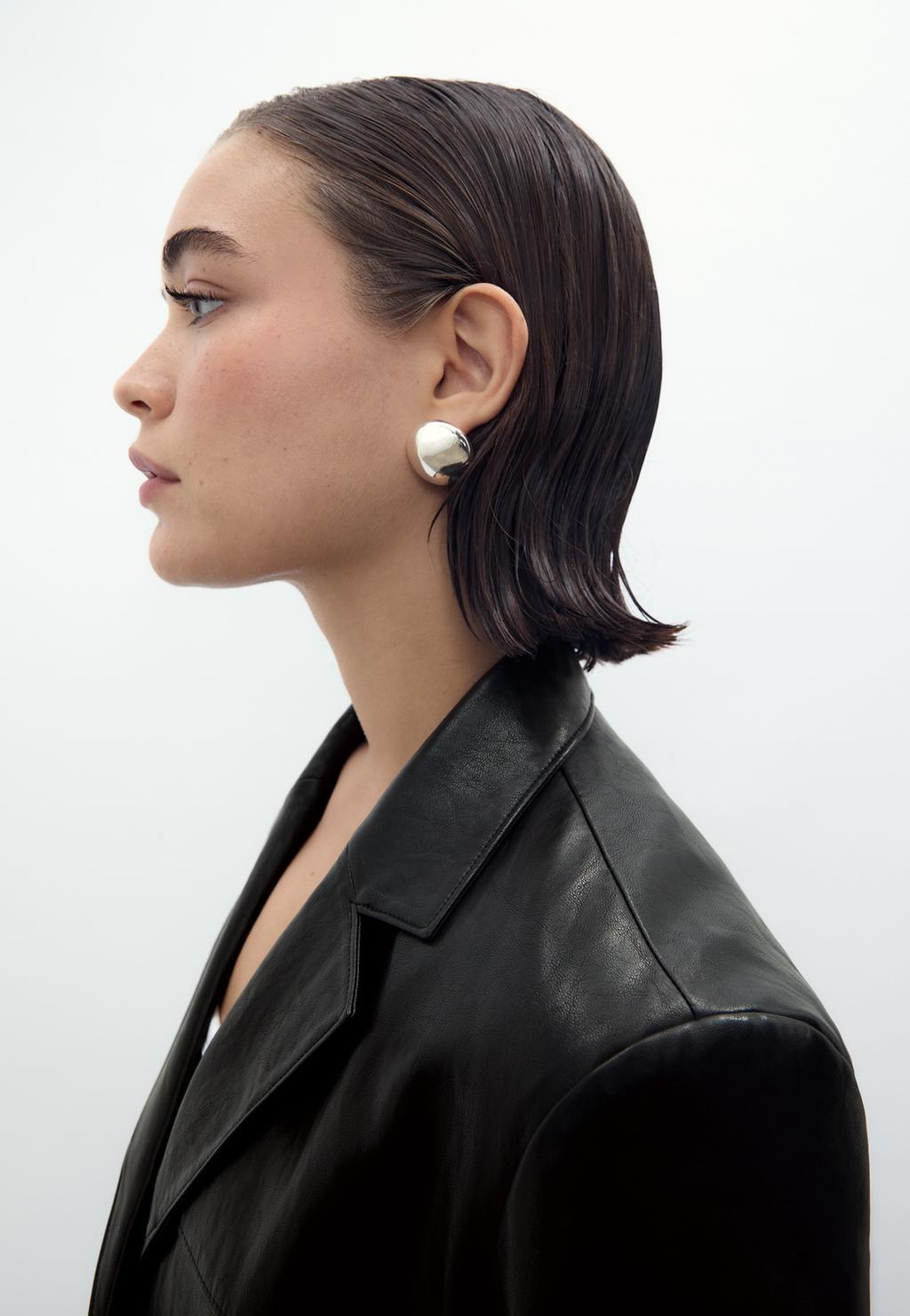 Faux leather blazer