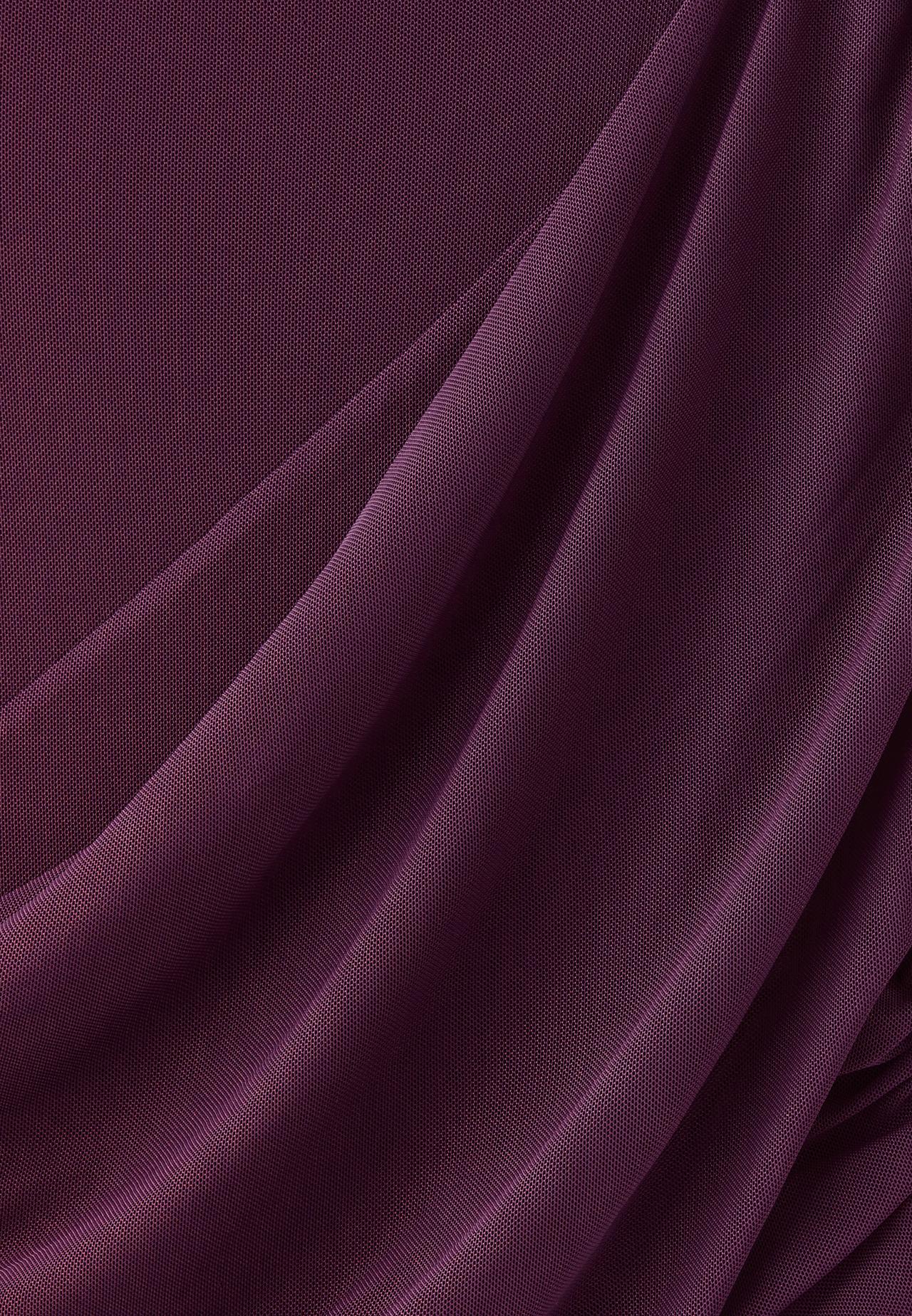 Long sleeve mesh draped bodysuit — Purple