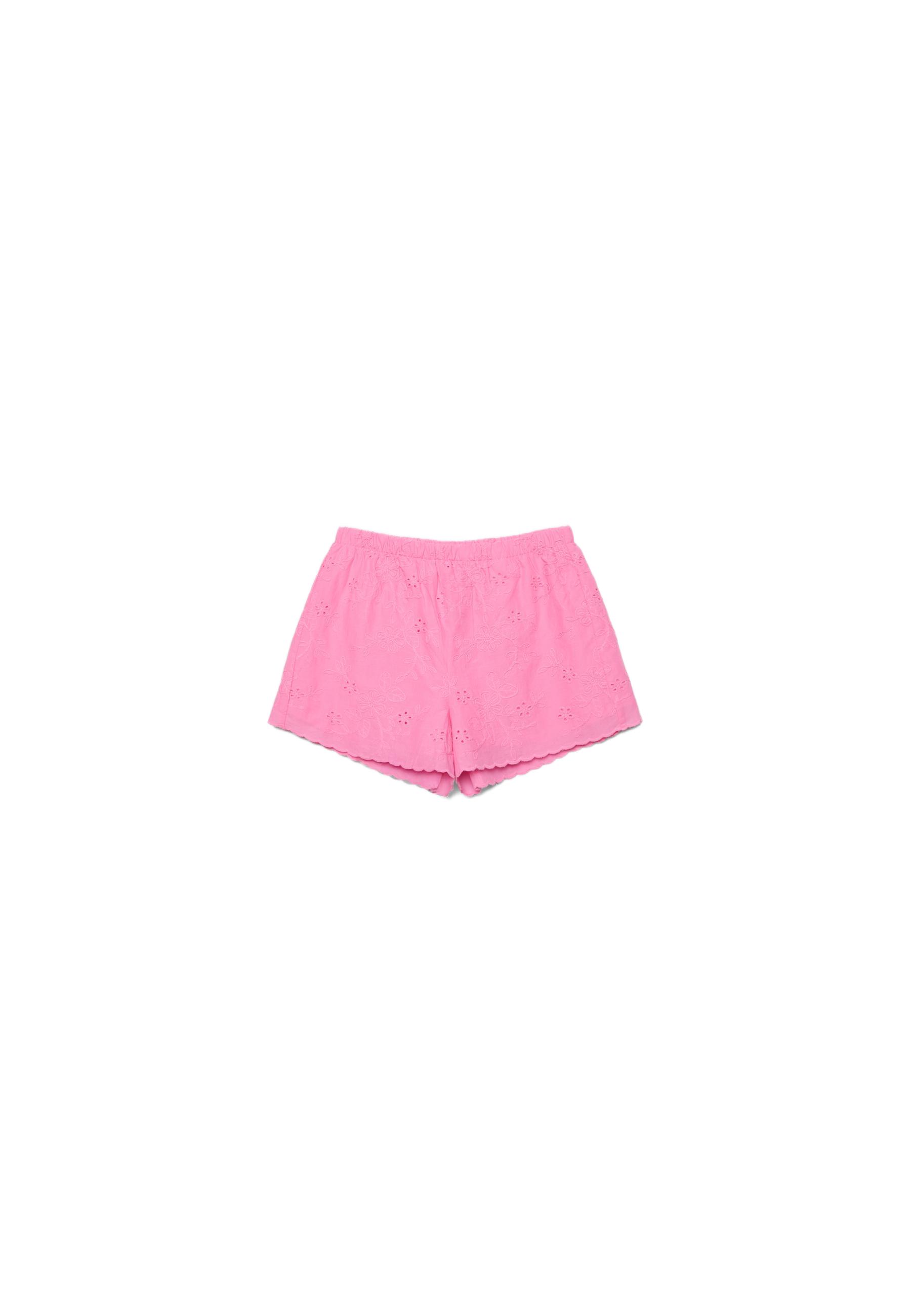 Embroidered shorts — Bubblegum pink