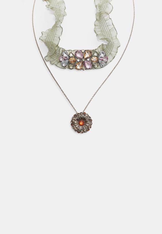 lot de 2 colliers rasducou en tissu