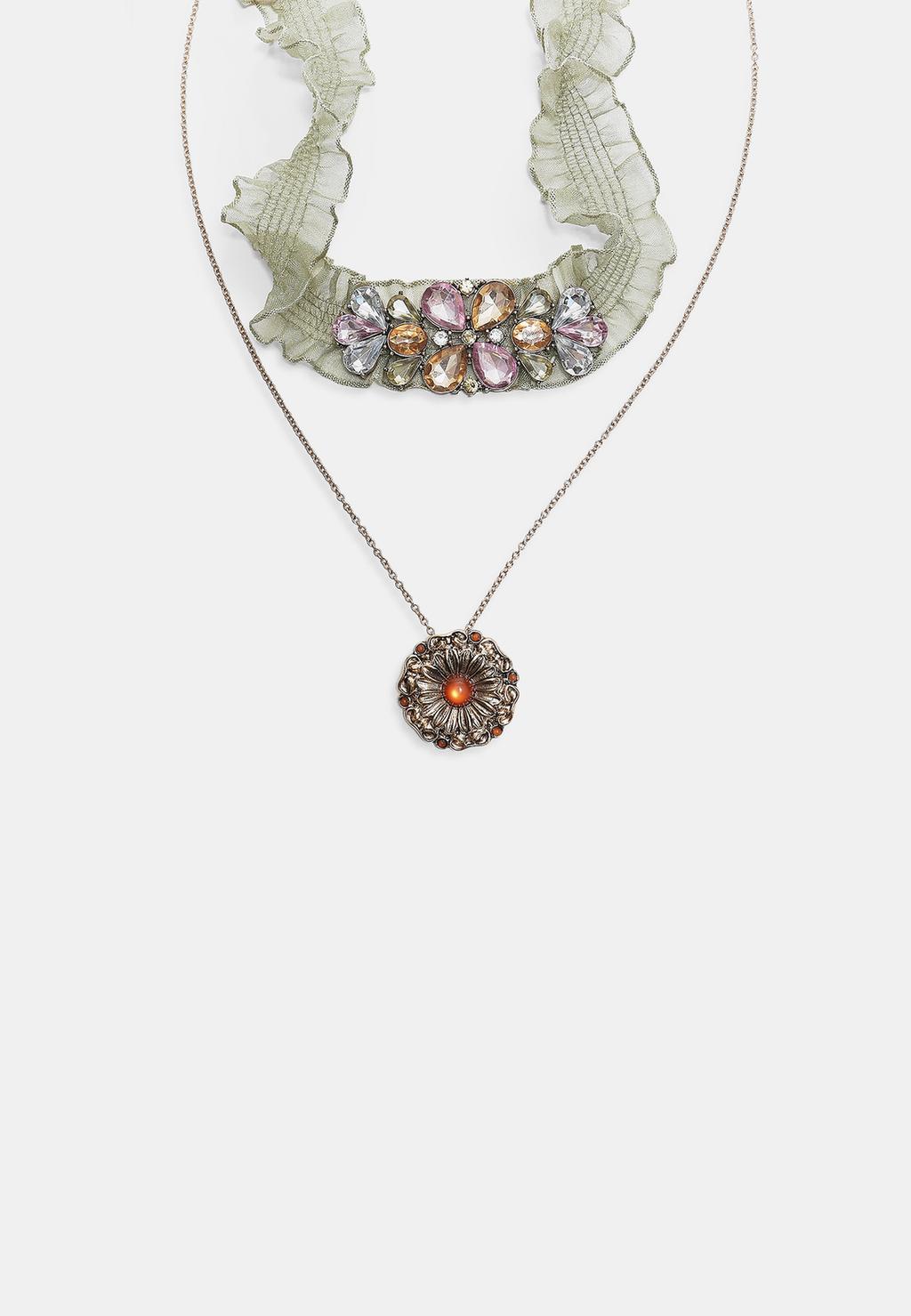 Set Med 2 Choker-Halsband I Tyg