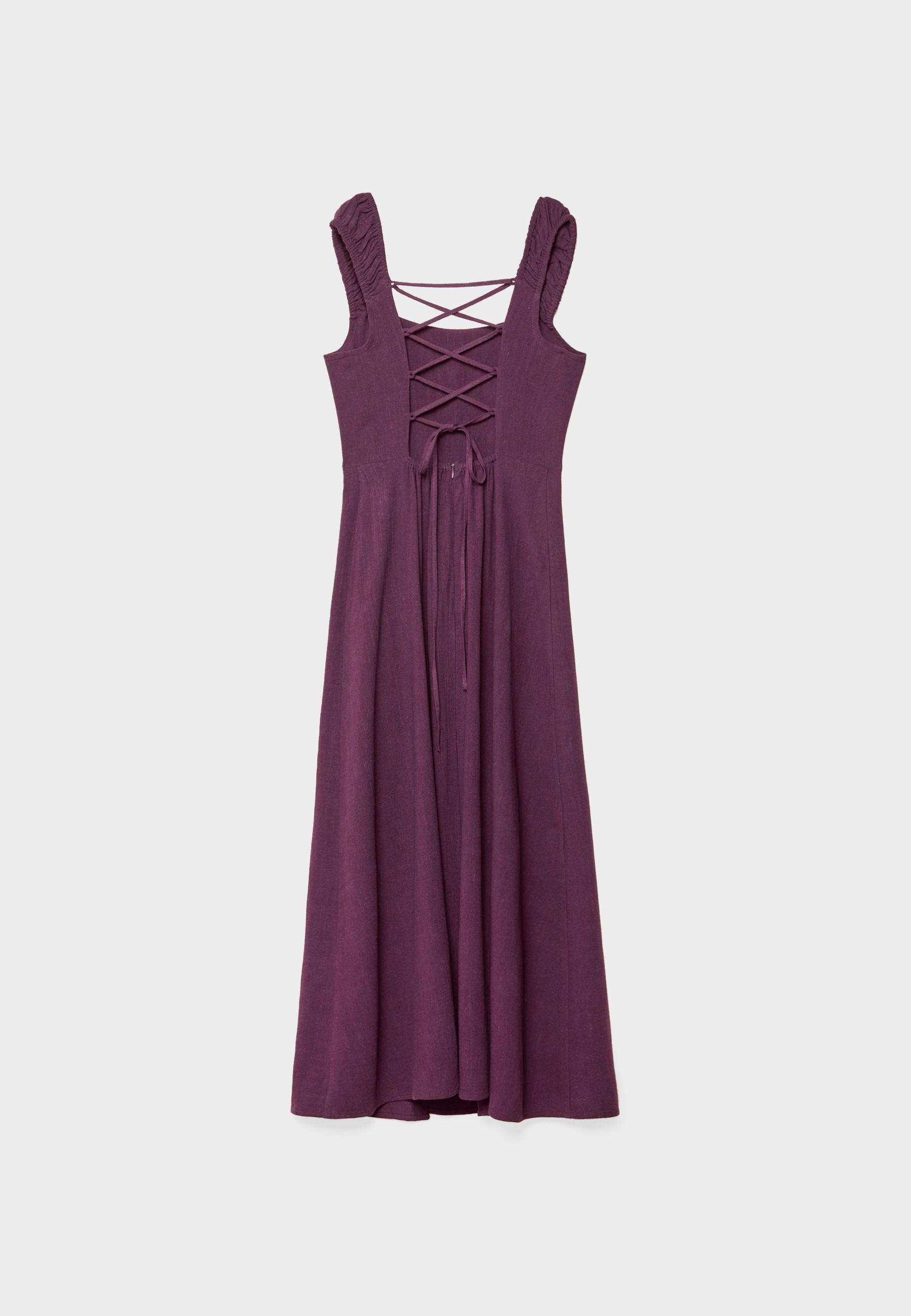 Midi dress with tie-back
