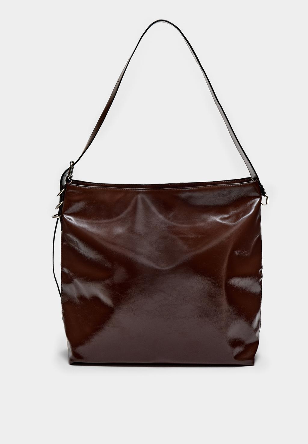 Leather effect bucket bag