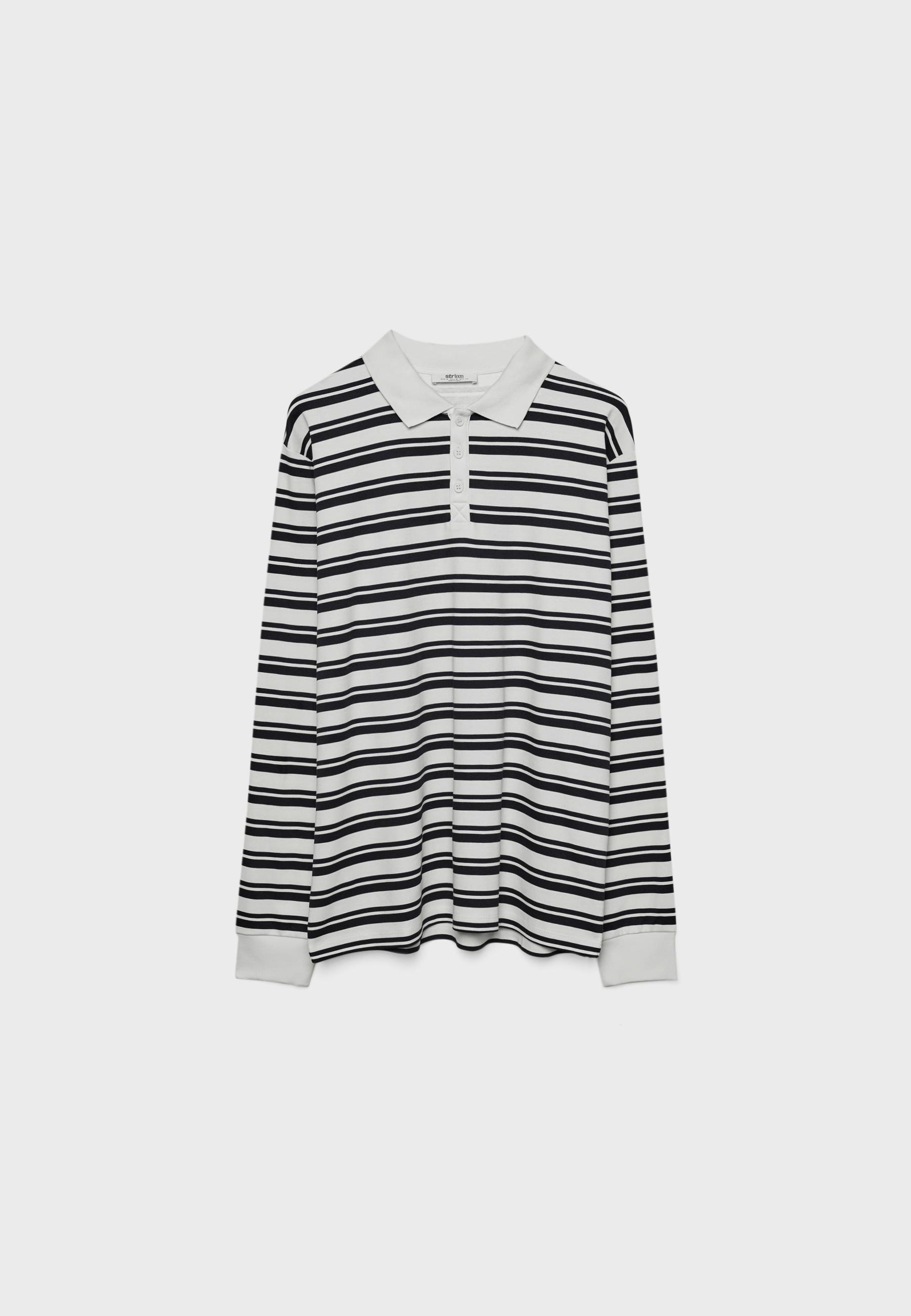 Striped oversize polo shirt - Women's fashion | Stradivarius Striped oversize polo shirt - Women's fashion | Stradivarius