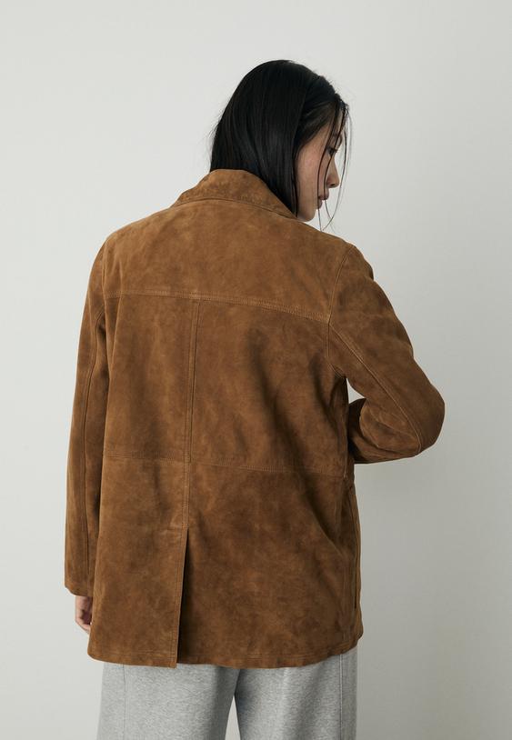 chaqueta bolsillos piel