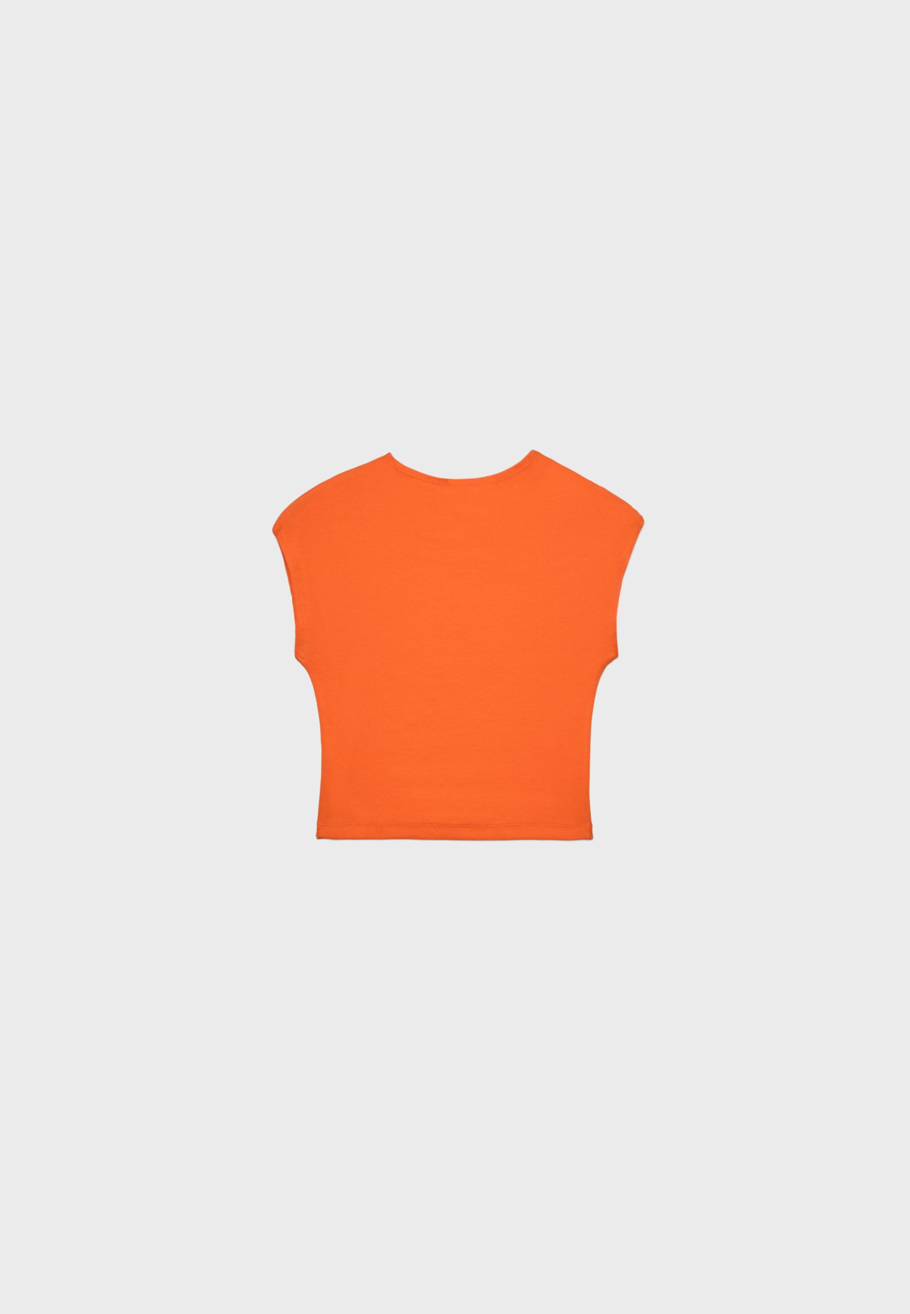 Cap sleeve cropped T-shirt — Orange