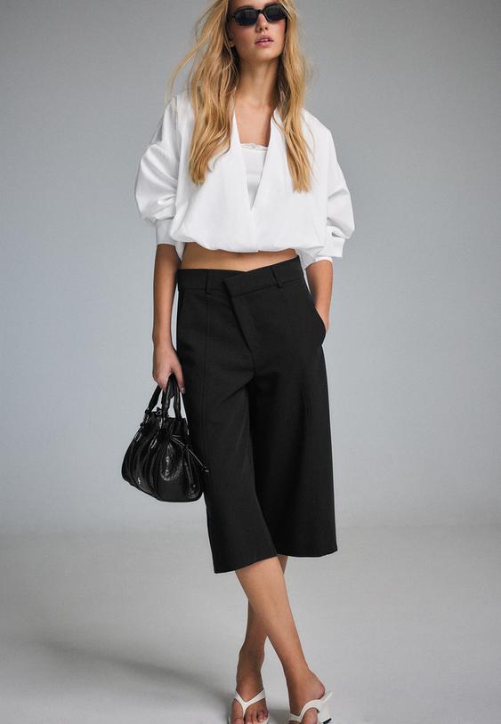 bimateriaal ballonblouse