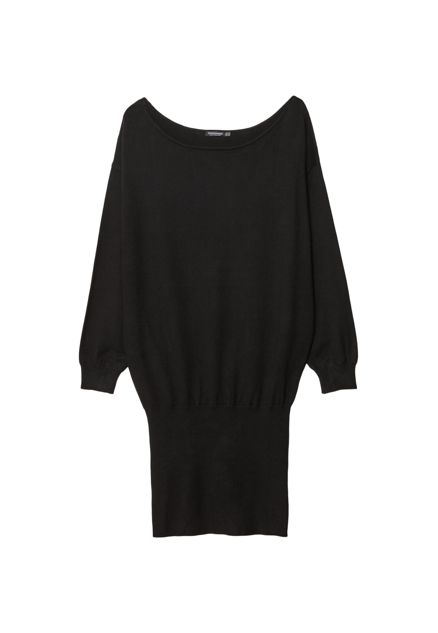 Kısa geniş yaka örgü elbise - Görsel 10