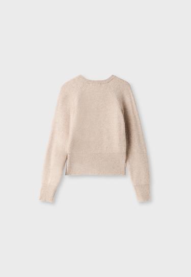 Raglan sleeve knit cardigan — Beige 8