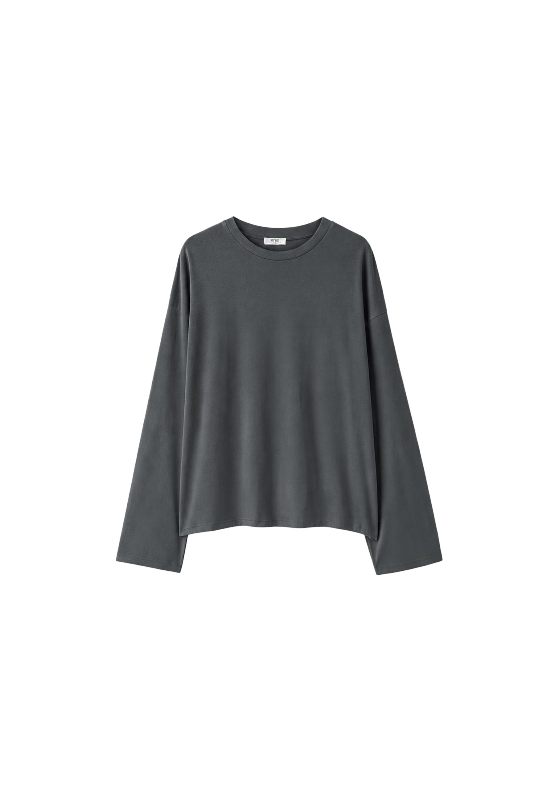 Boxy long sleeve T-shirt — Dark grey