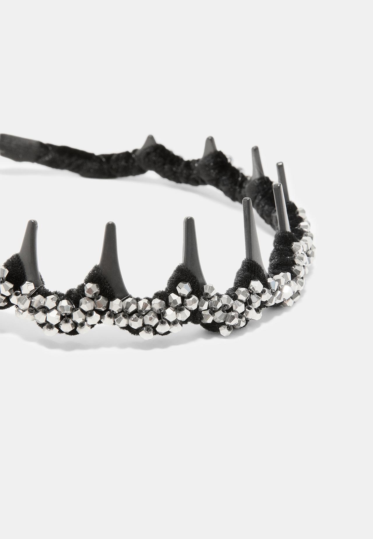 Rigid shimmery headband — Grey