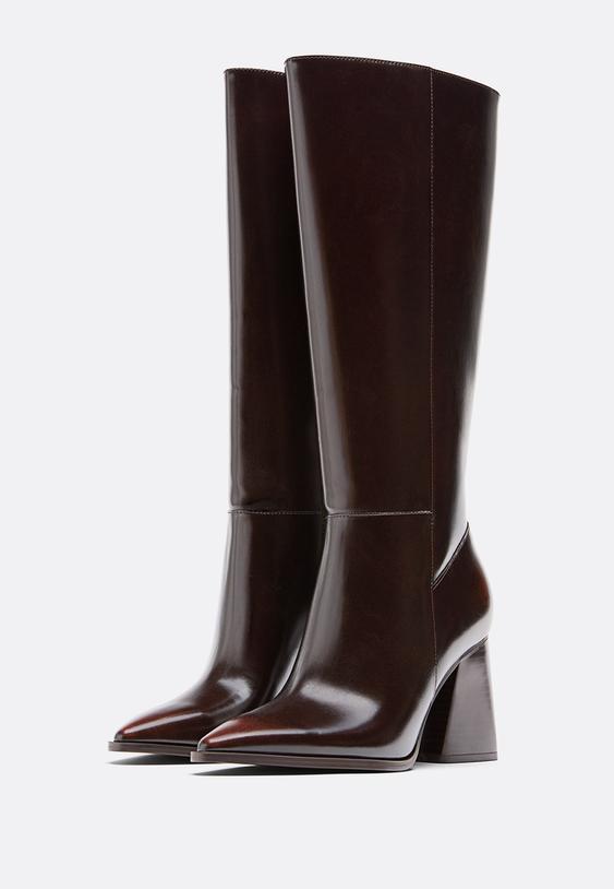 Stradivarius Brown High-Heel Boots Brown 2