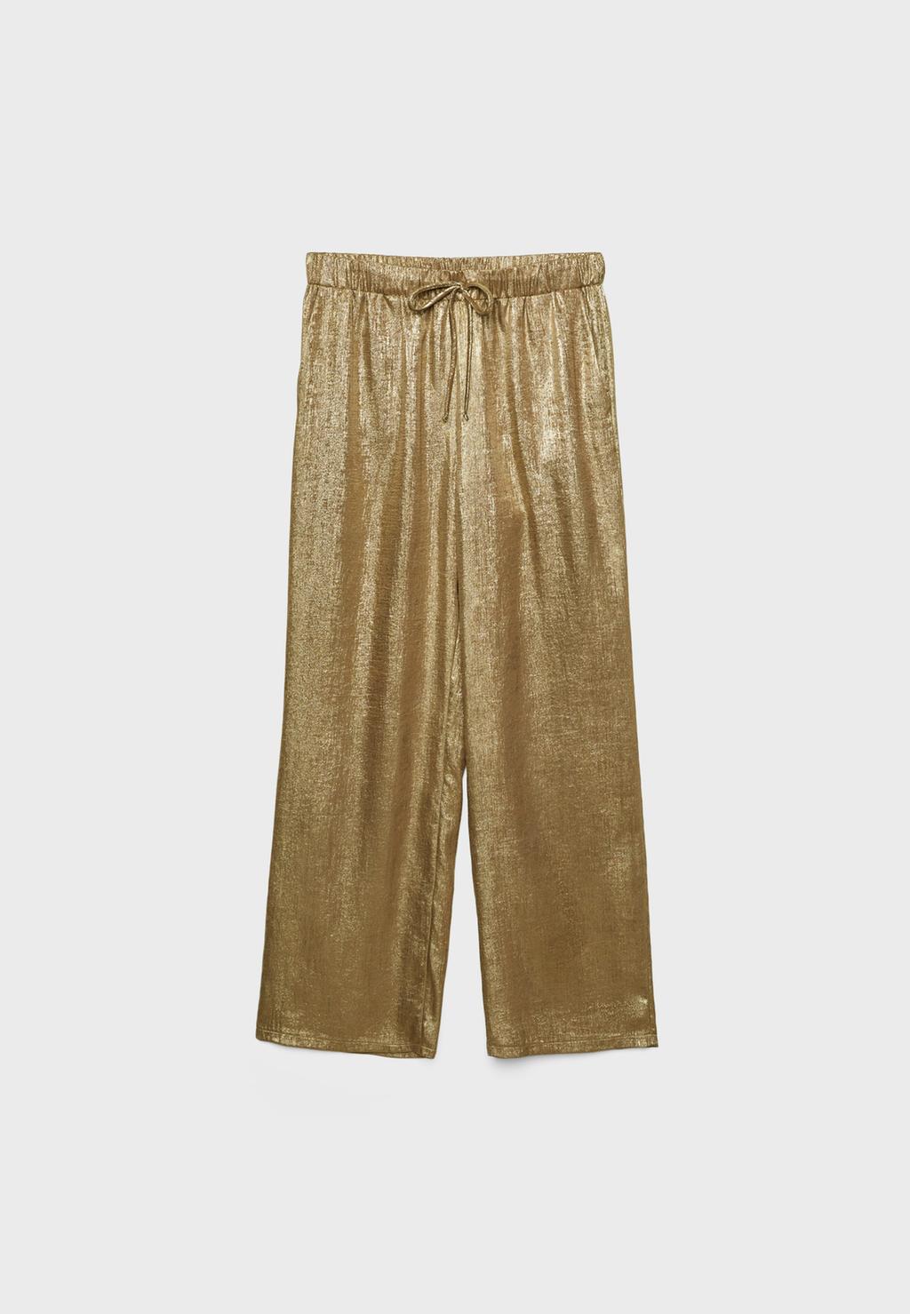Metallic drawstring trousers