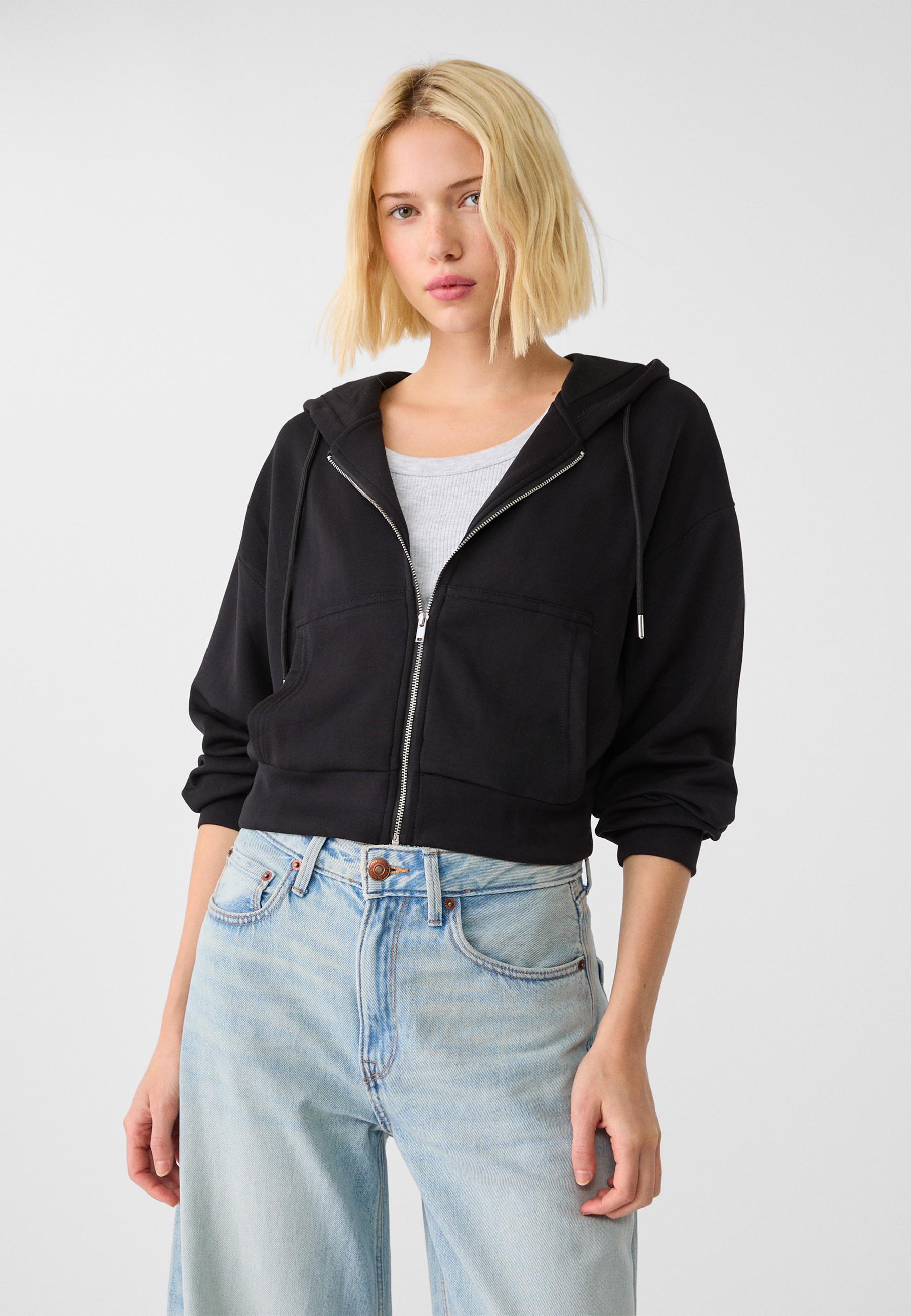 Stradivarius Yumuşak dokulu fermuarlı sweatshirt görsel 8