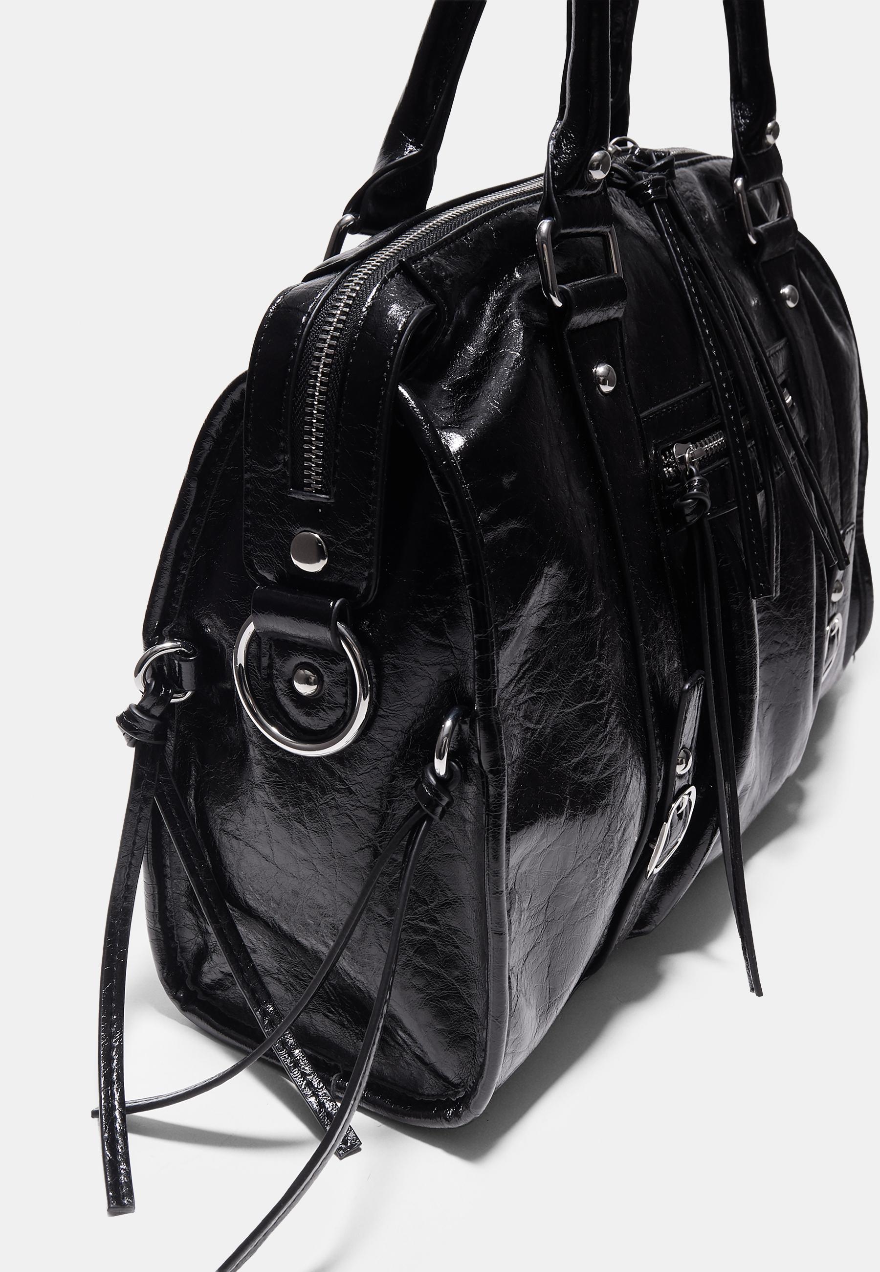 Maxi crossbody bowling bag — Black