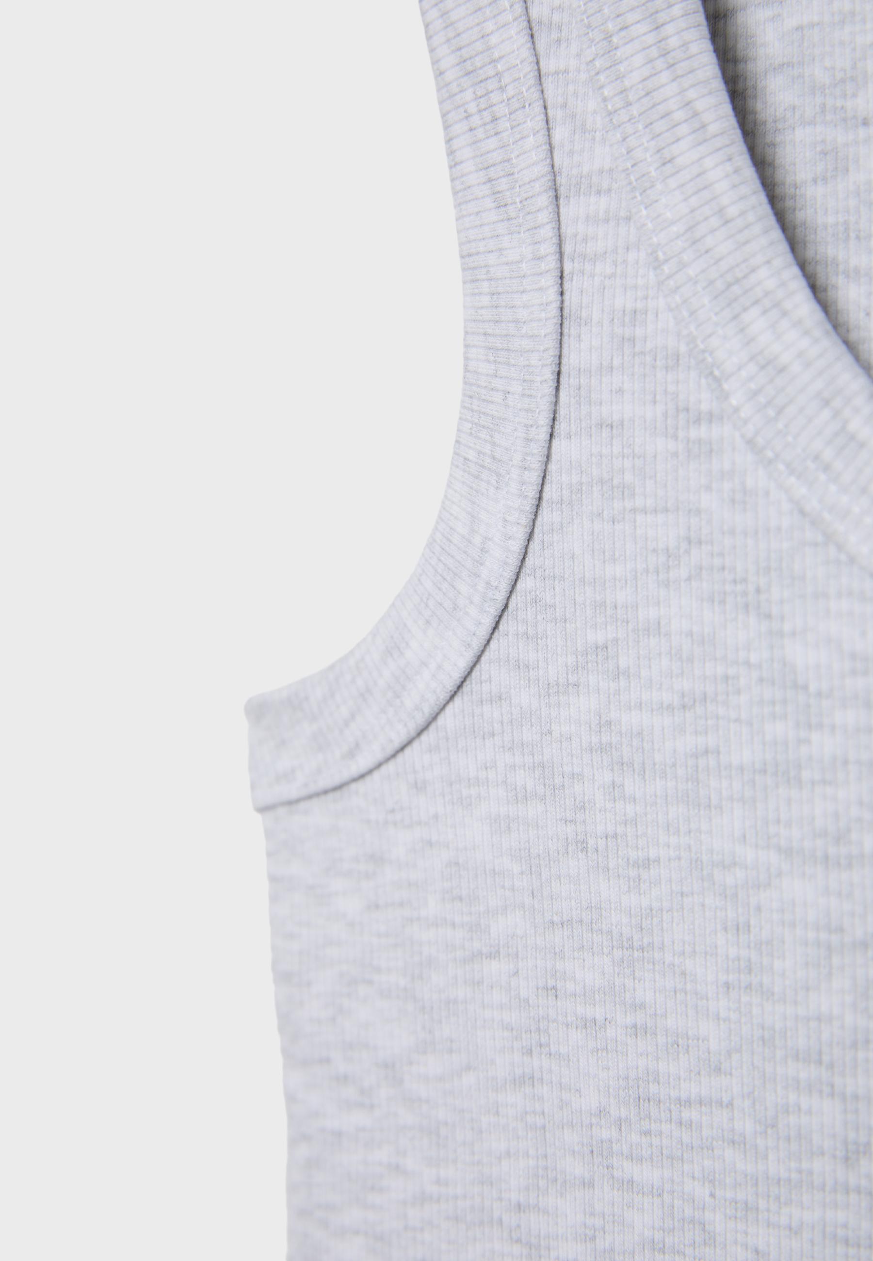 Ribbed cotton racerback top — Grey melange