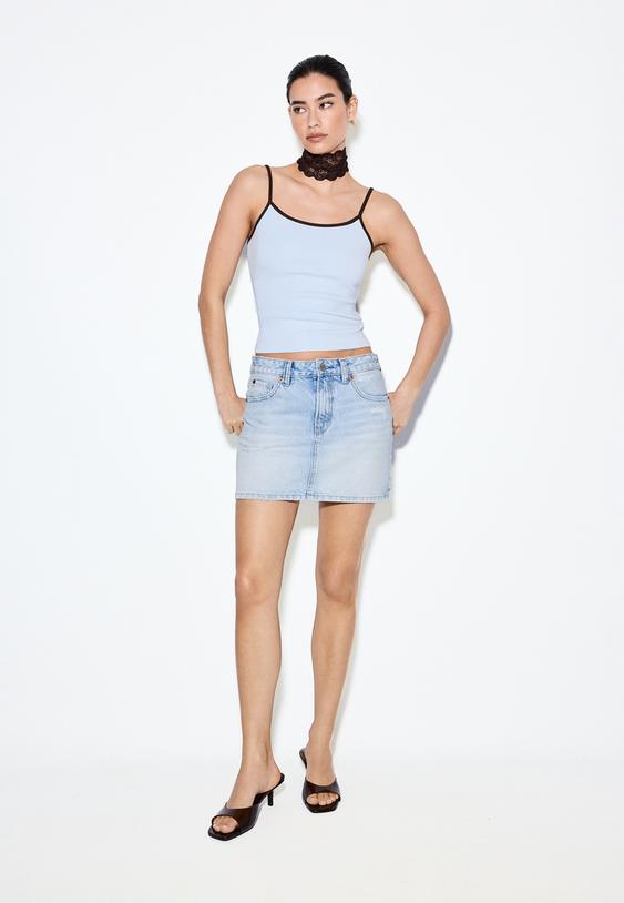 D60 Mini denim etek - Görsel 3