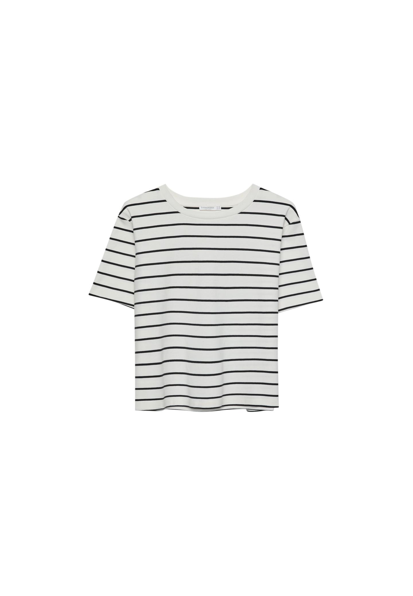 Çizgili, heavy weight, regular fit basic tişört - Görsel 9