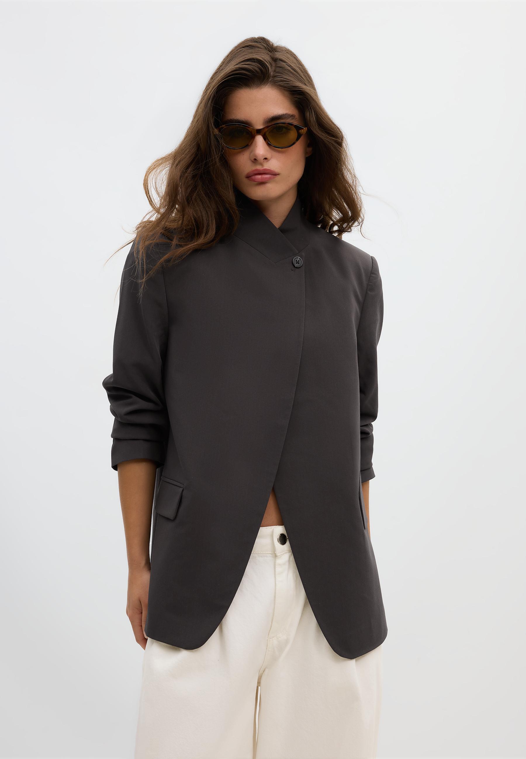 Asimetrik regular fit blazer ceket