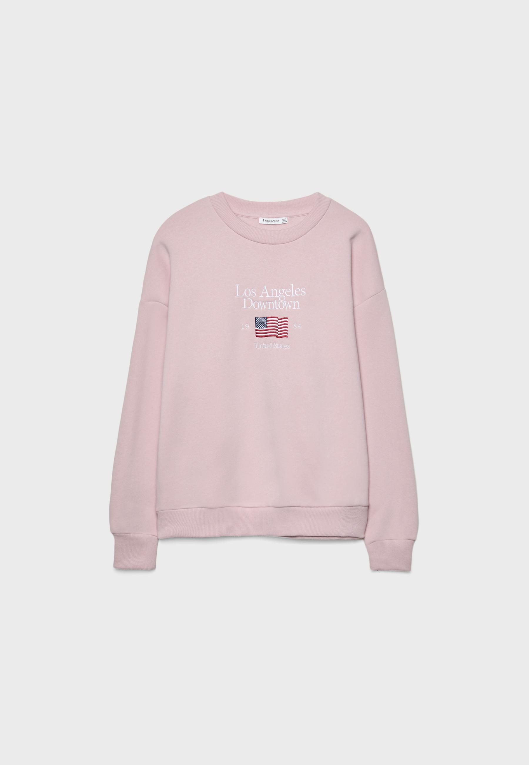 Embroidered flag sweatshirt - Women's fashion | Stradivarius