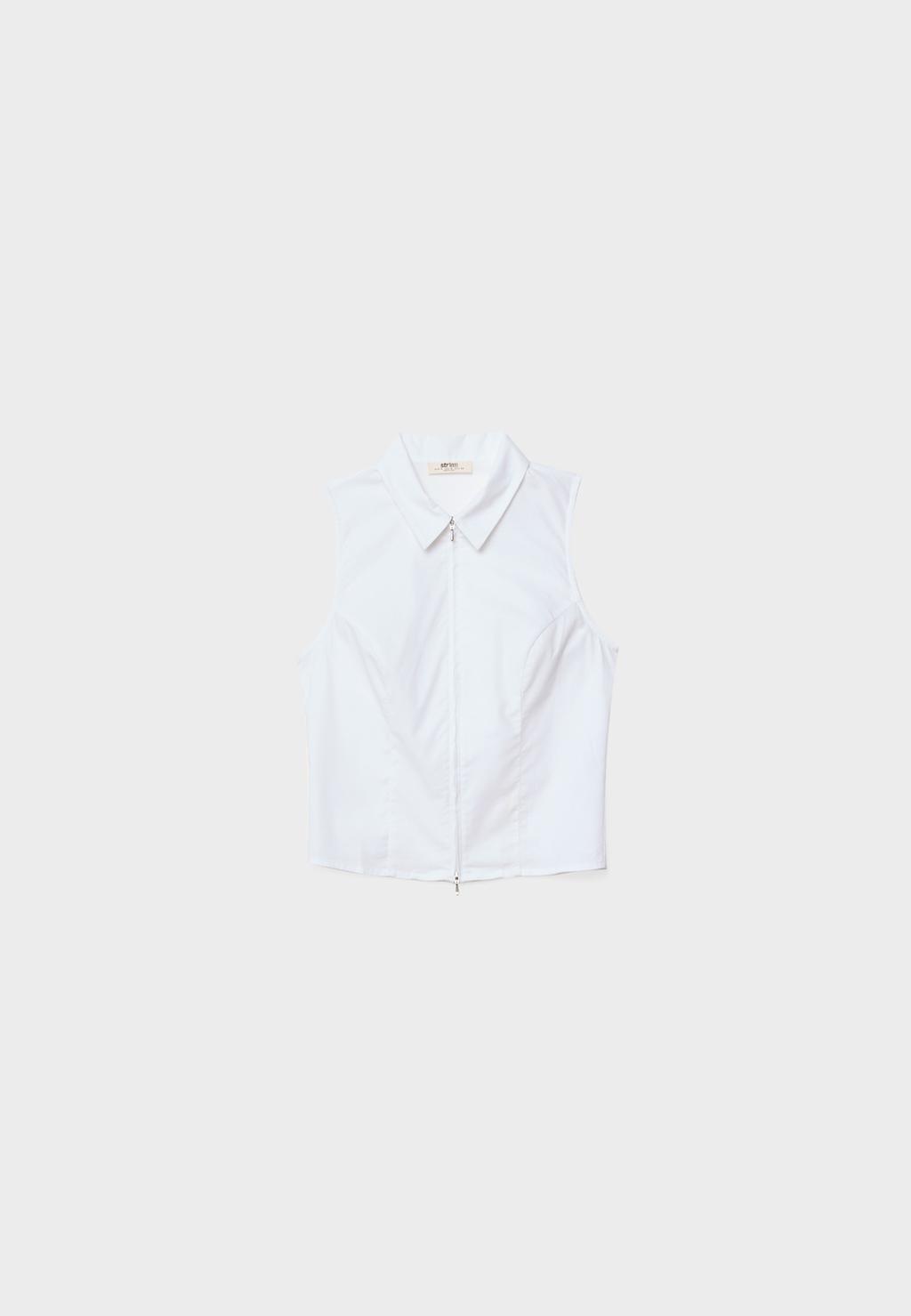 Camisa fitted sin mangas cremallera