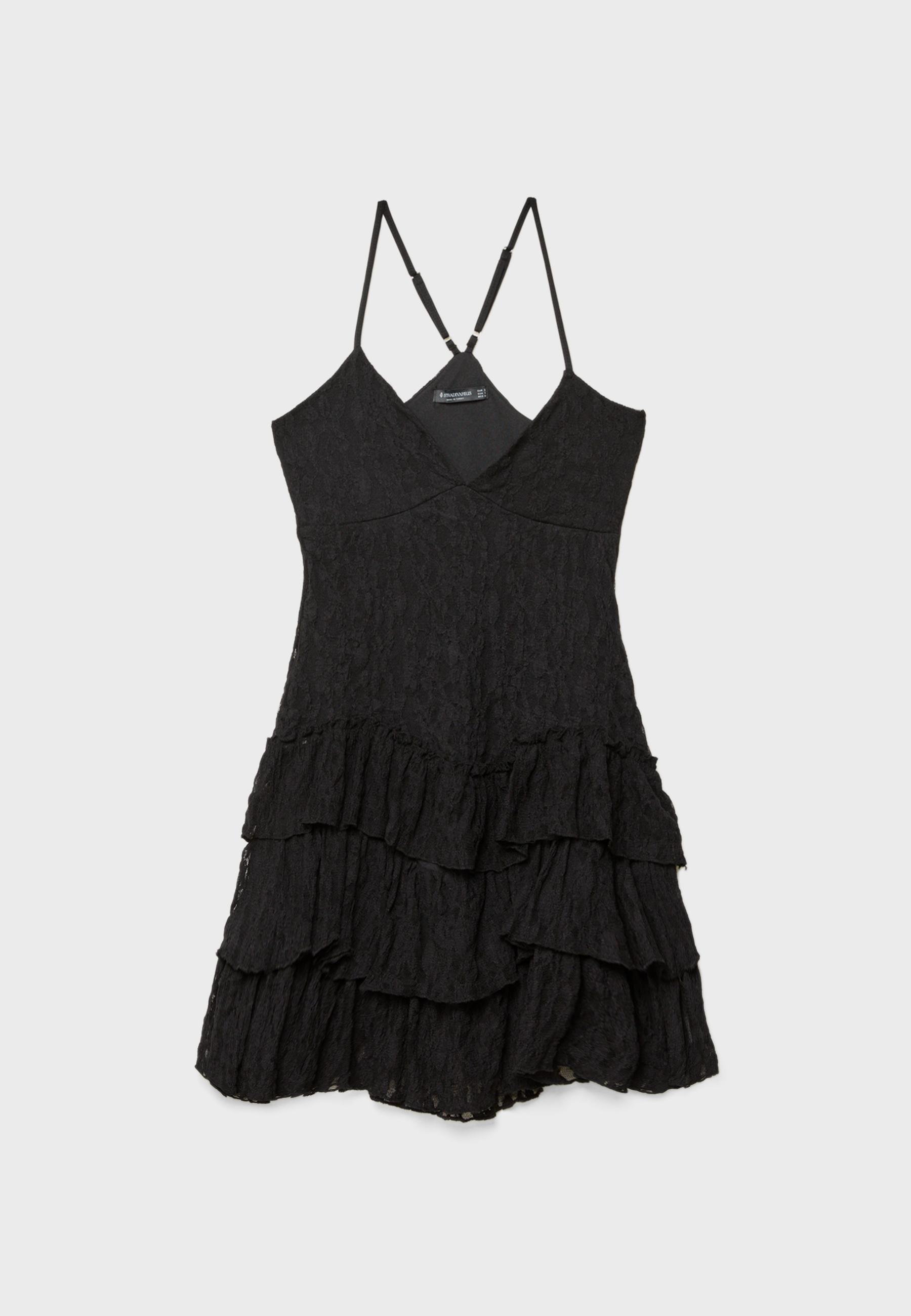 Short ruffled lace dress - Women's Short | Stradivarius Cyprus