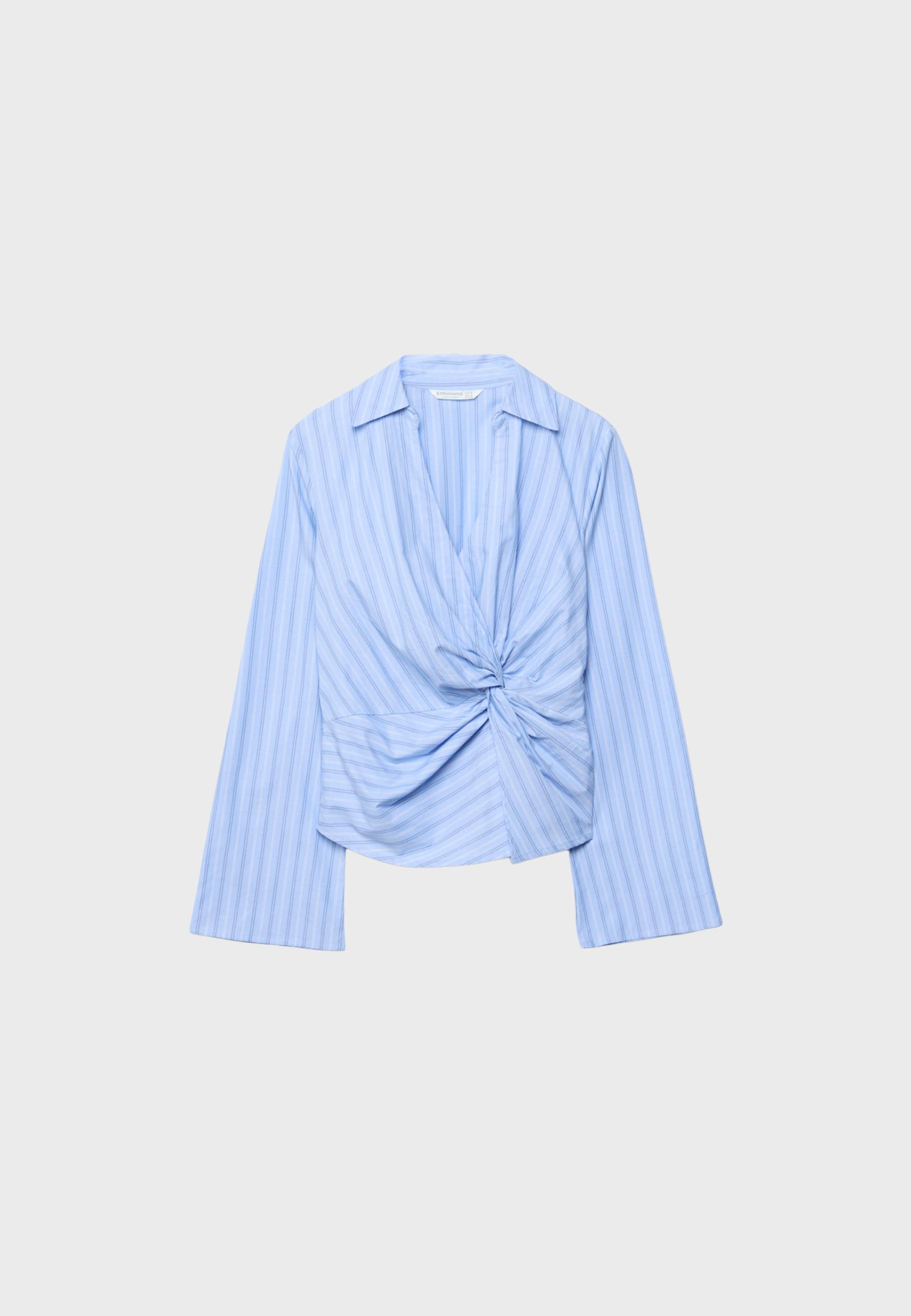 Fitted knot shirt — Sky blue
