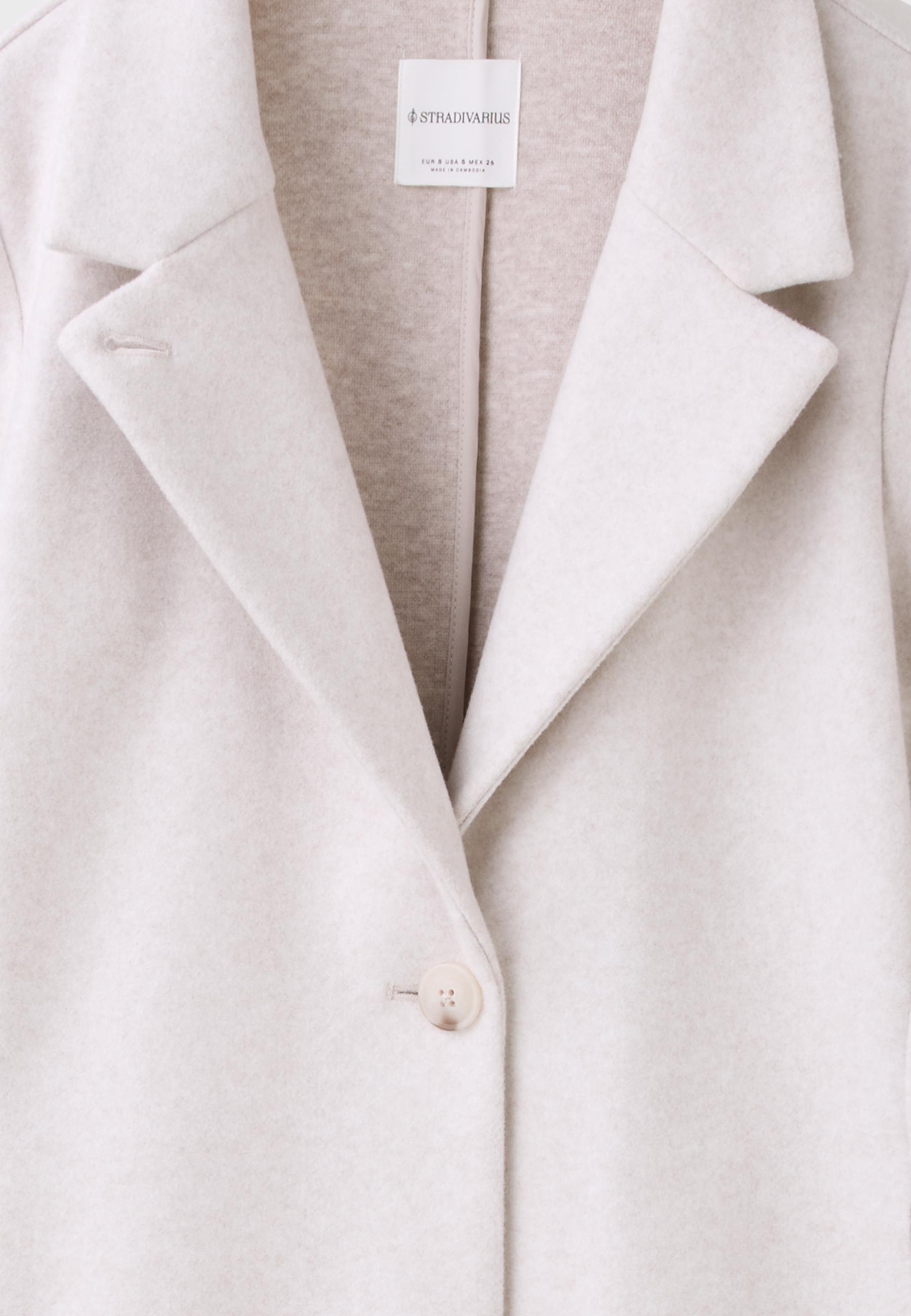 Basic soft-touch coat — Ecru