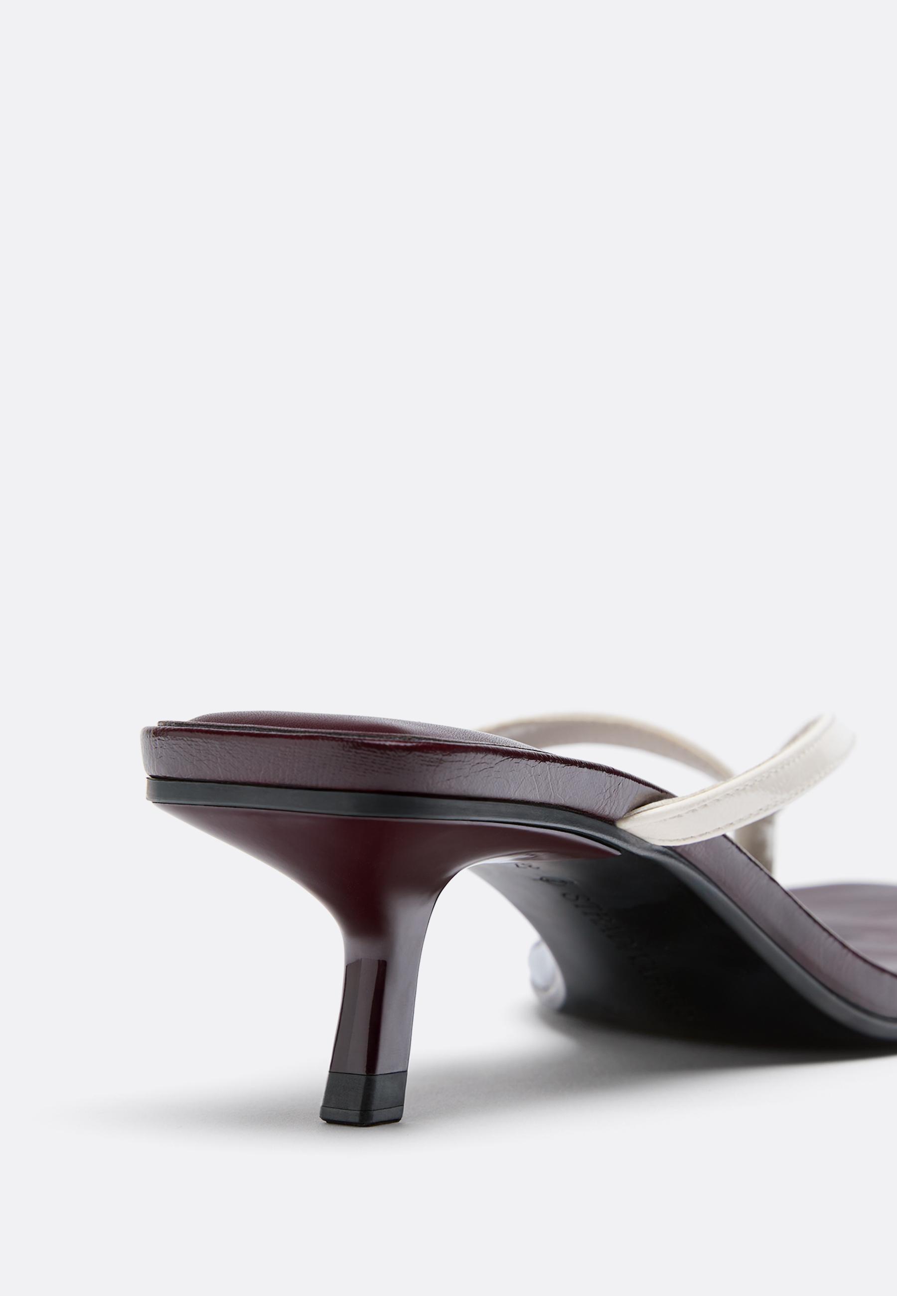 Kitten heel thong sandals — ECRU