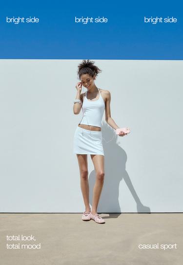 Basic knit skort — Ecru 1