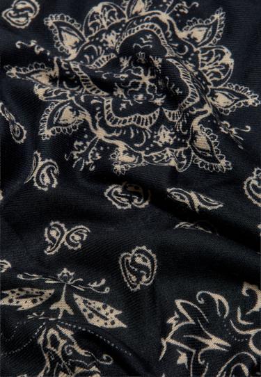 Soft-touch printed bandana scarf — Black 5