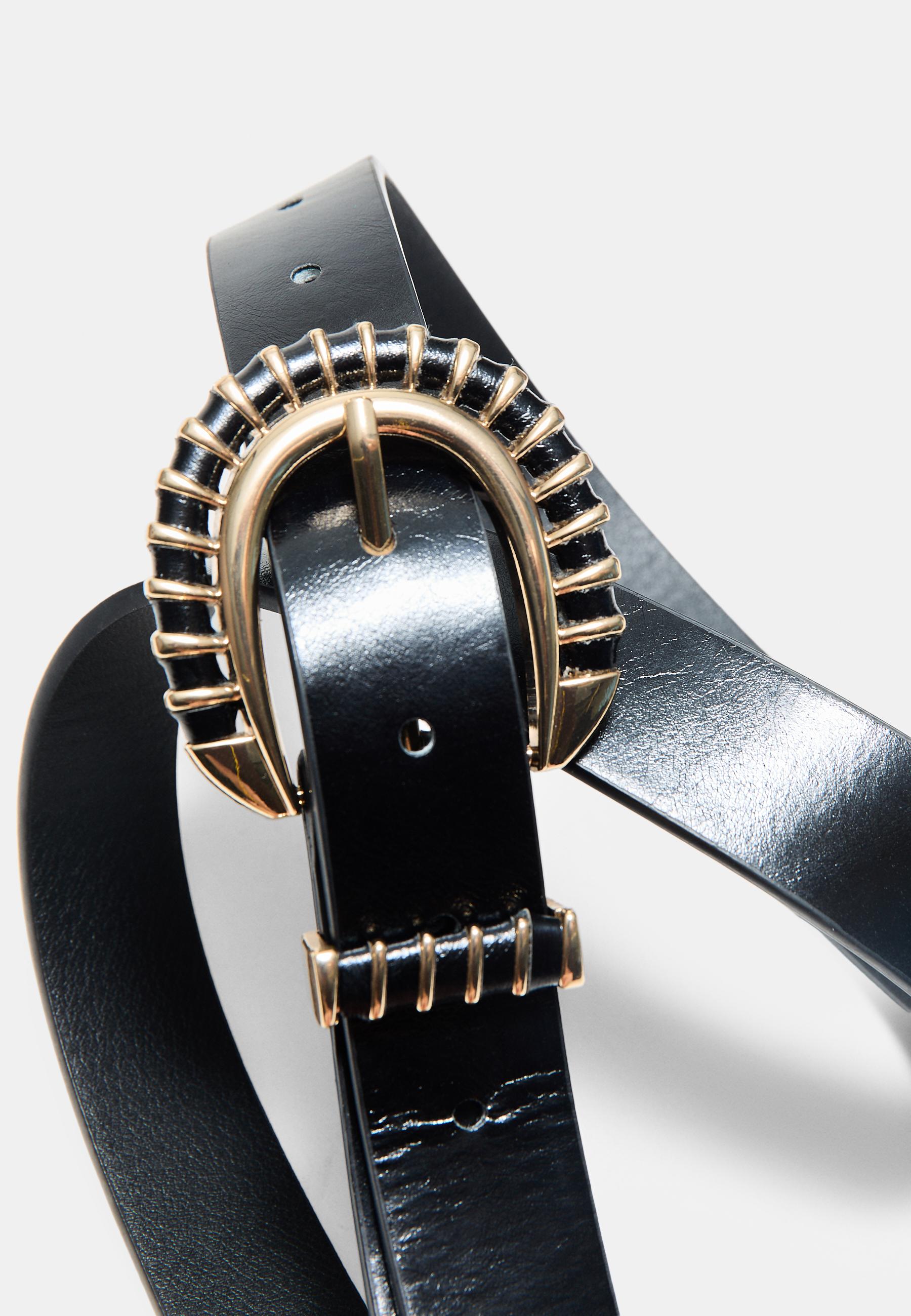 Braided buckle belt — Black