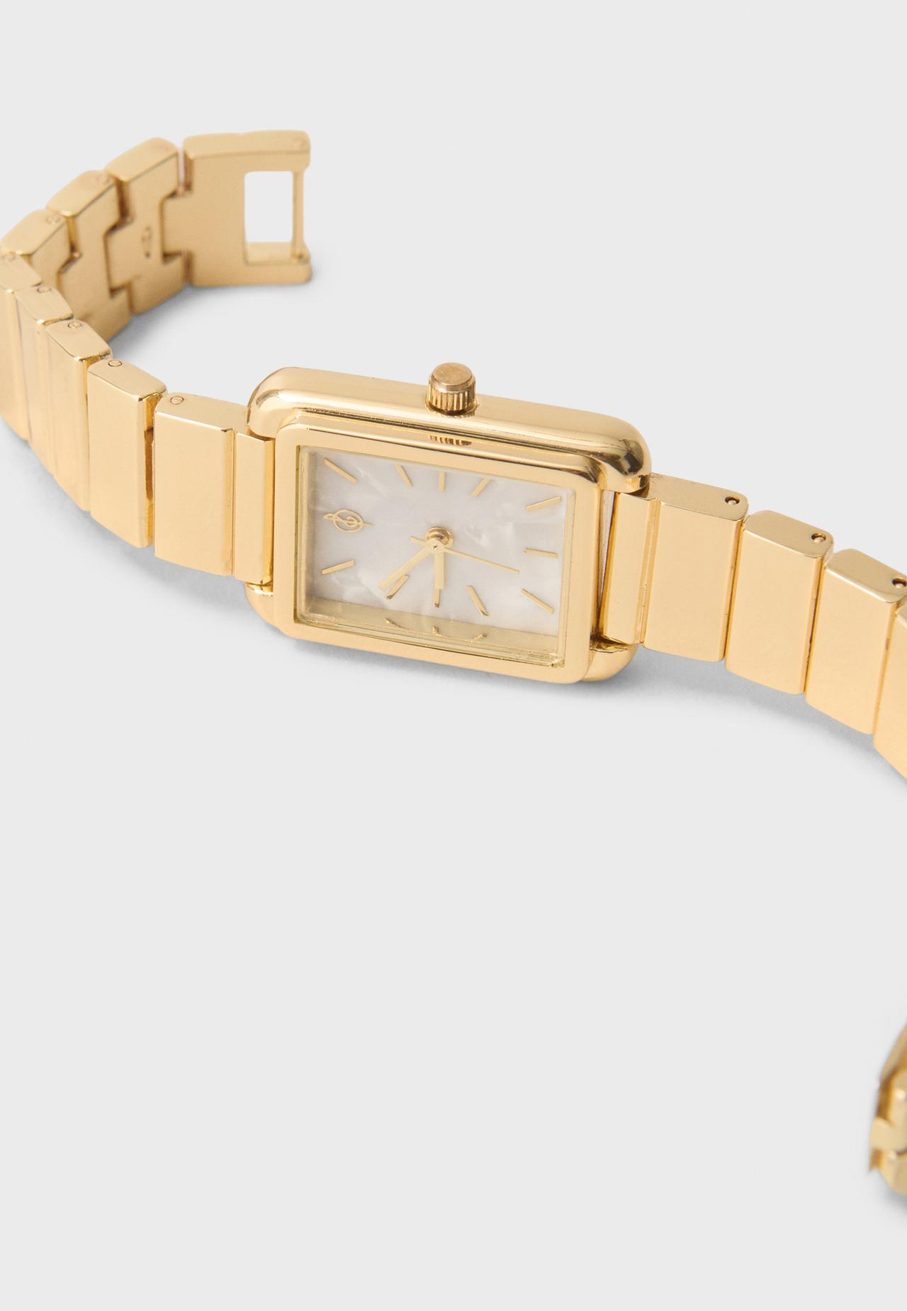 Rectangular chain strap watch — Gold