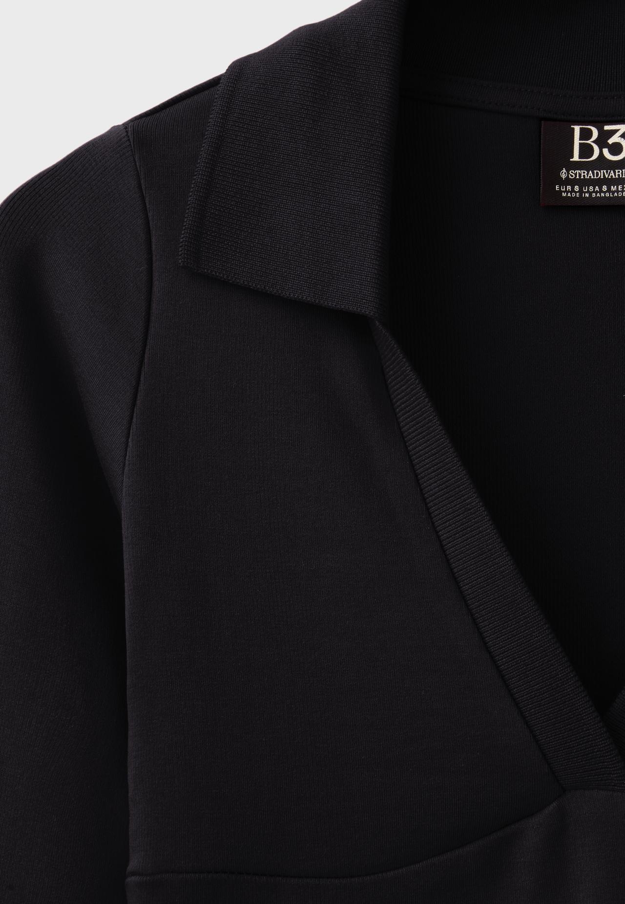 B03 Stretch polo T-shirt — Black