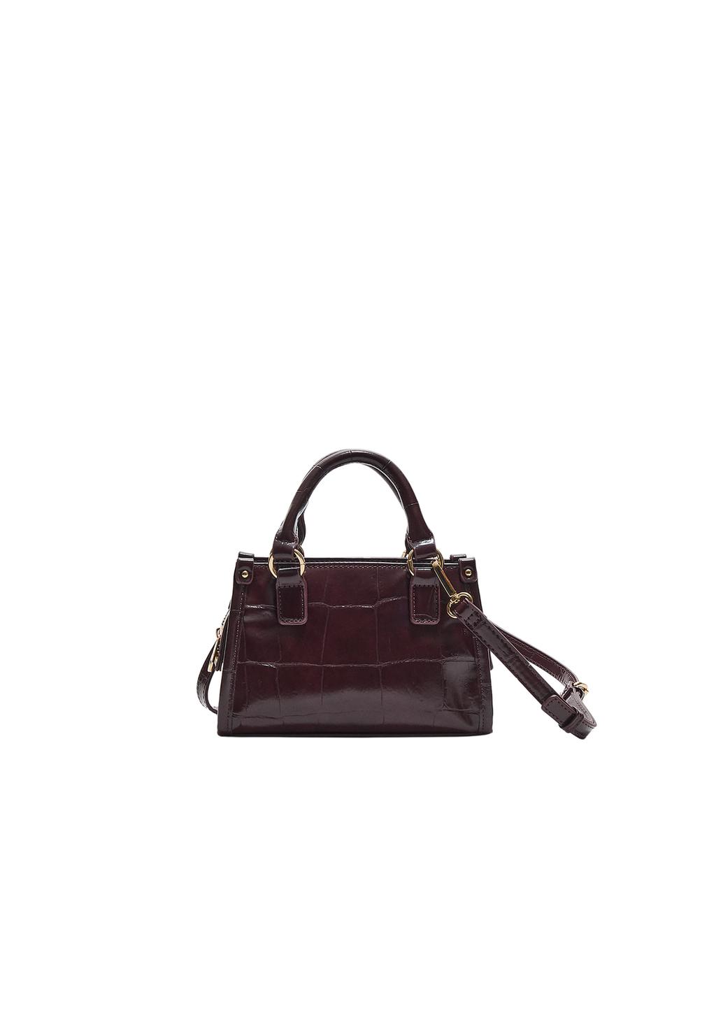Mini sac fourre-tout effet croco