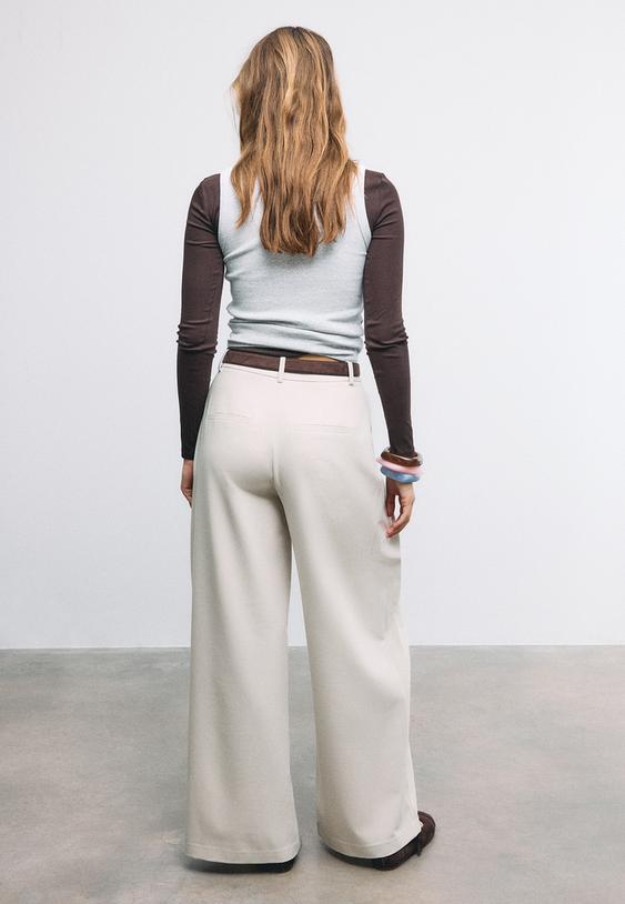 maxi pensli kemerli pantolon